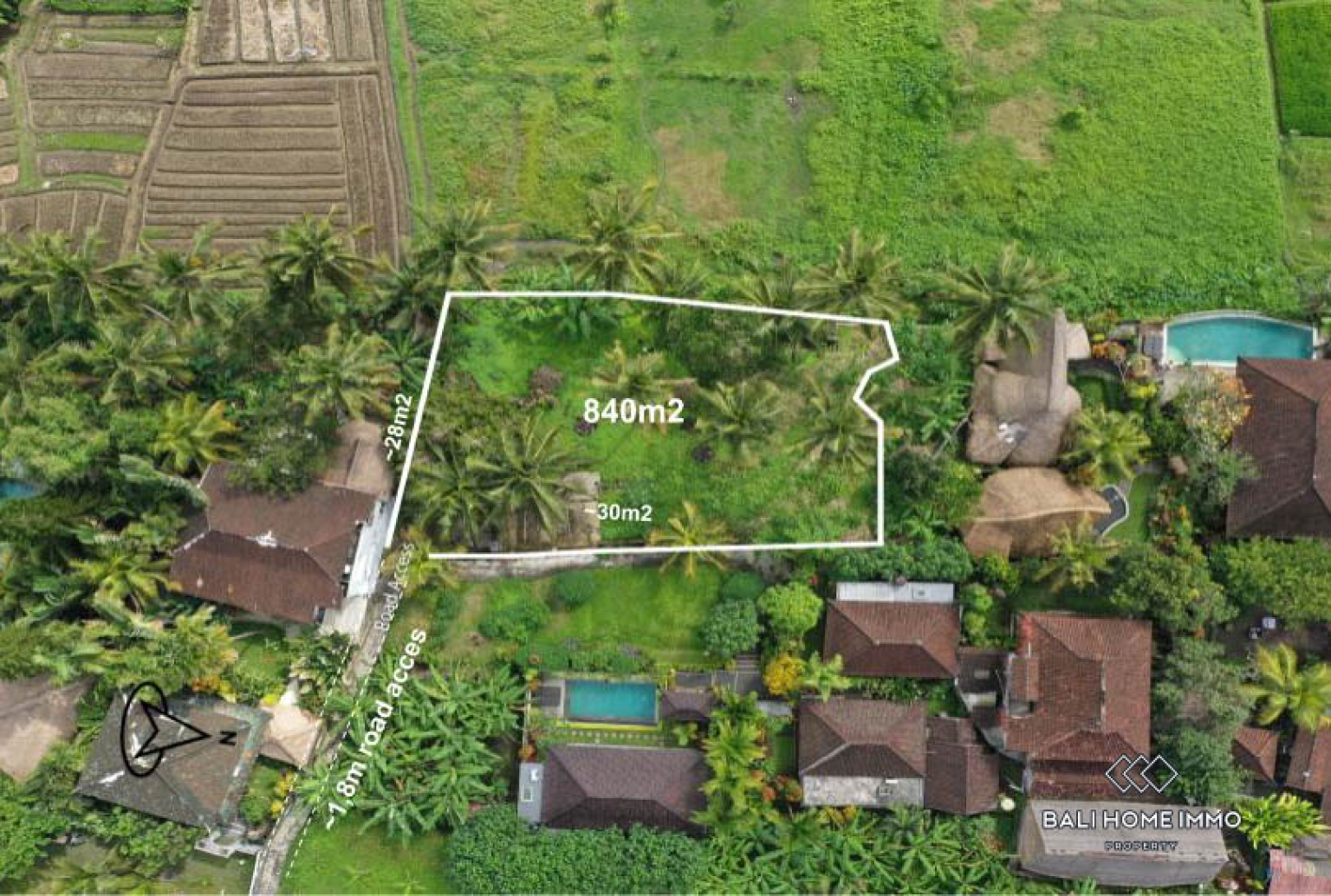 8,4 ARE PINK ZONE LAND FOR SALE IN PENESTANAN UBUD view 2