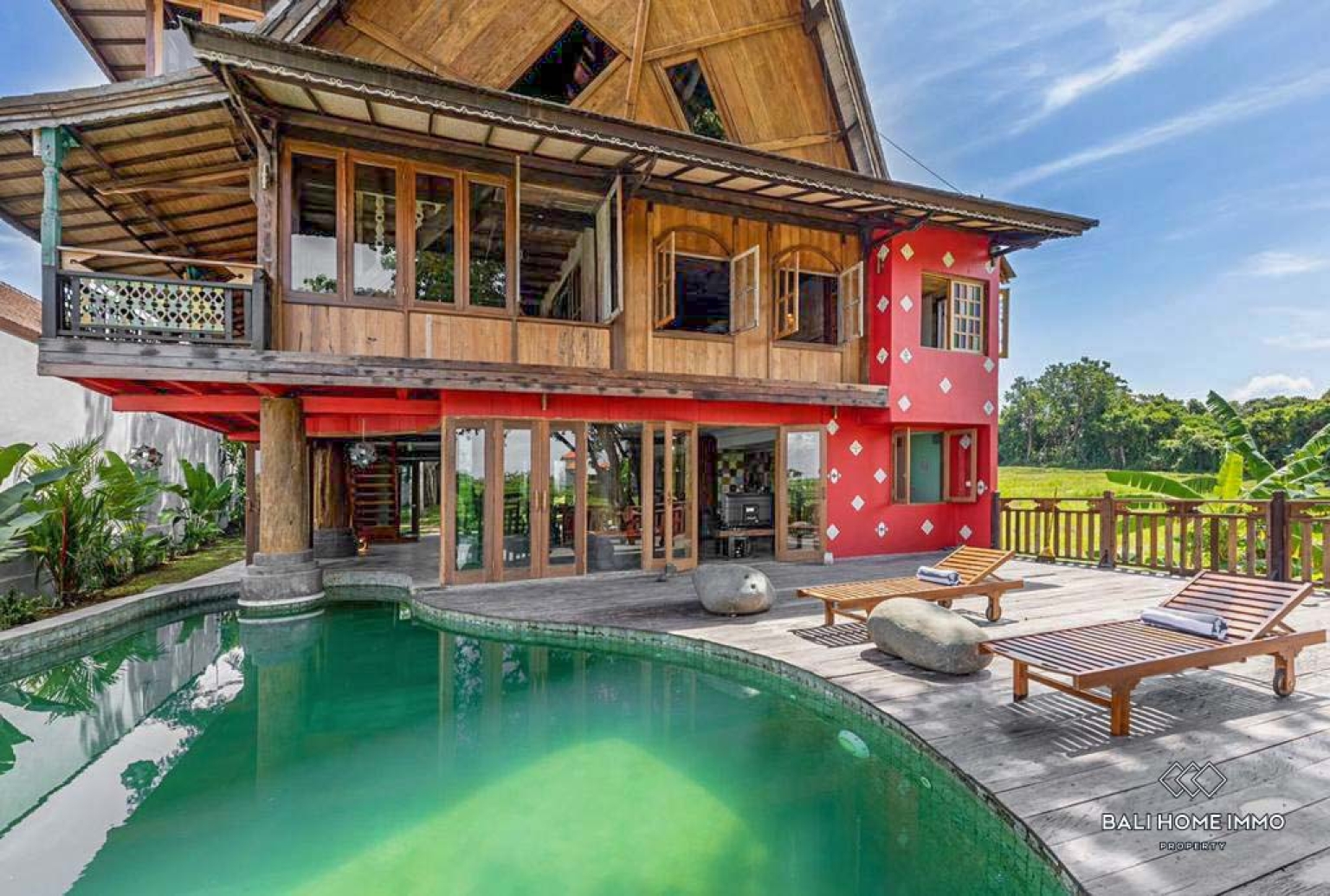 Antique 3-Bedroom Villa Surrounded by Rice Fields for Yearly rental in Bali Cemagi Beach view 2