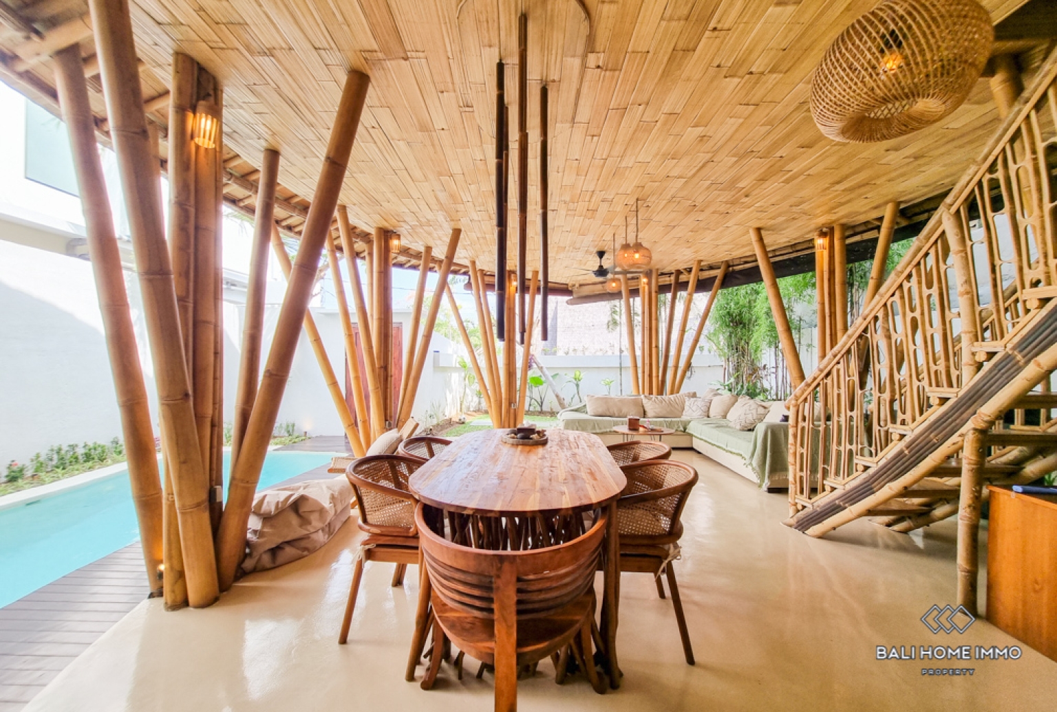 Bamboo Style 2 Bedroom Villa for Rental in Bali Pererenan North Side view 6