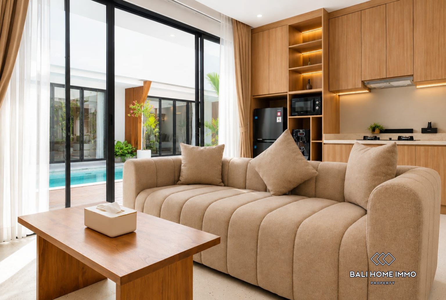 Appartement neuf 1 chambre à vendre en bail emphytéotique à Seminyak, Bali view 2