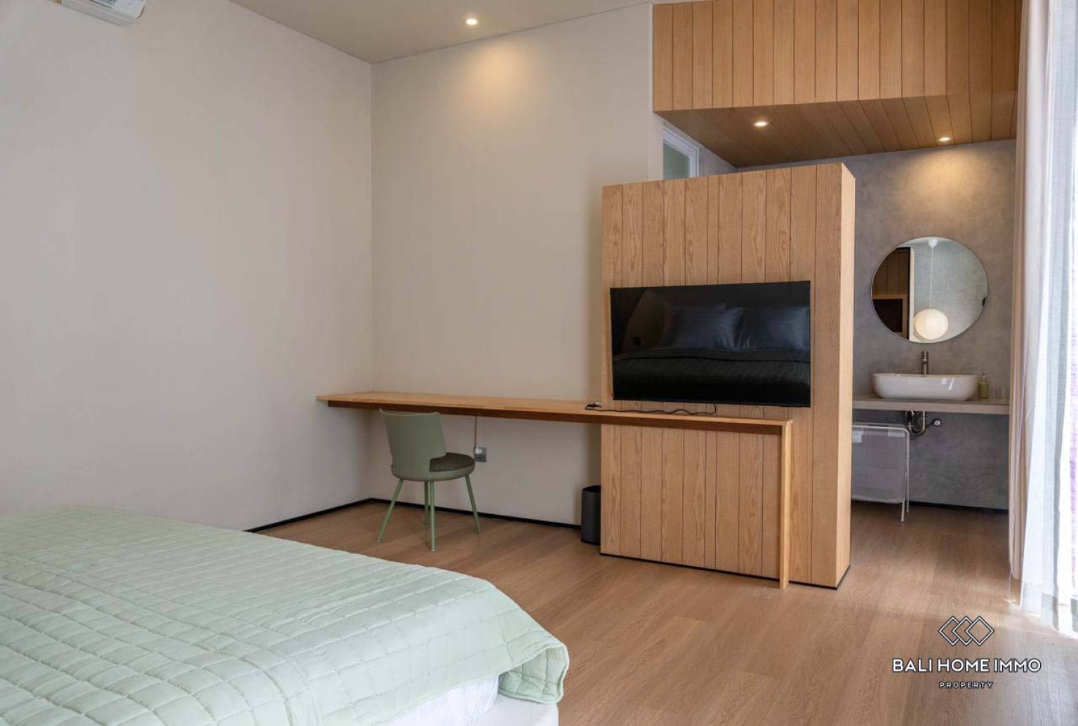 Brand new 2 Bedrooms Japanese style villa for sale in Bali Canggu residential side view 11