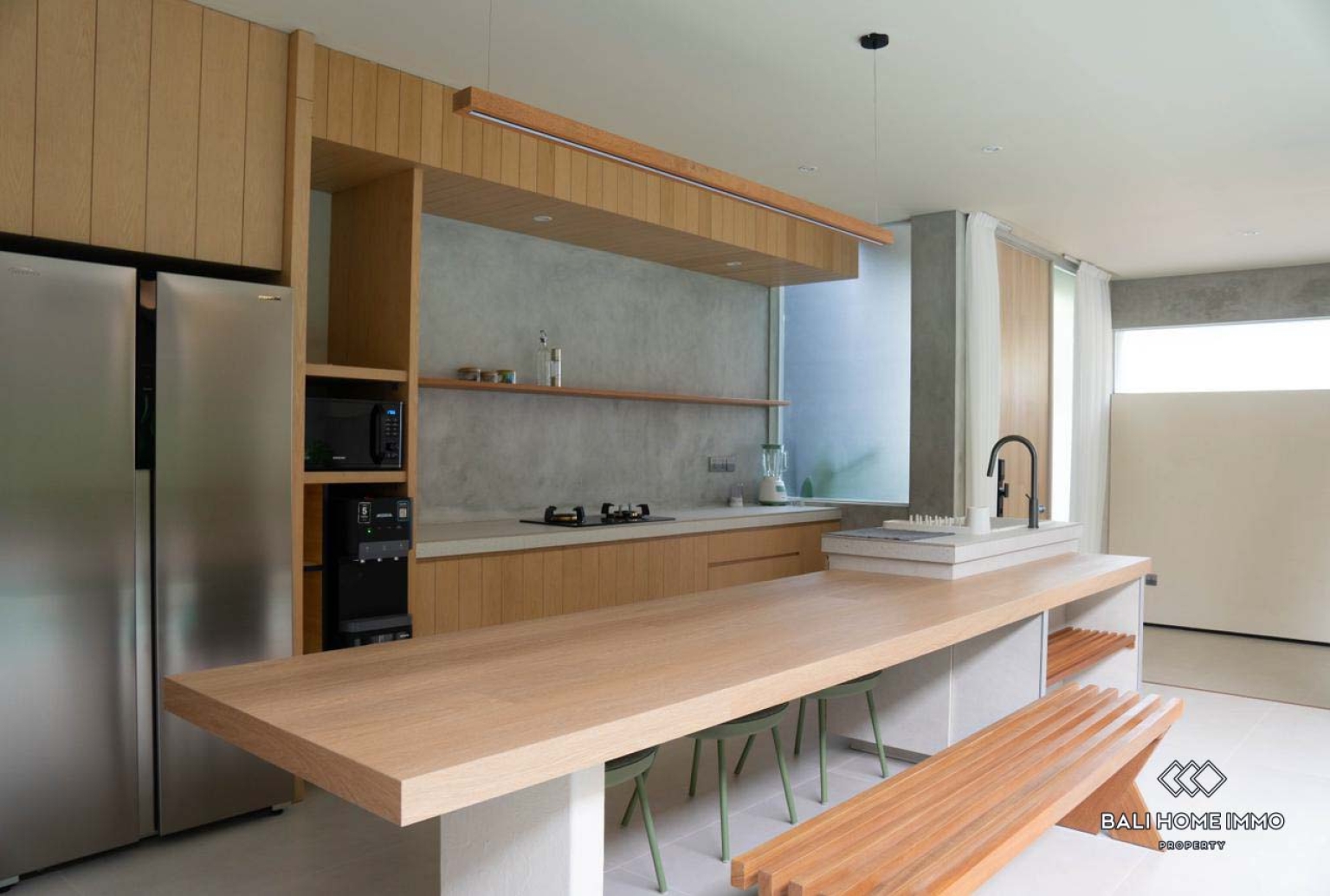 Brand new 2 Bedrooms Japanese style villa for sale in Bali Canggu residential side view 6