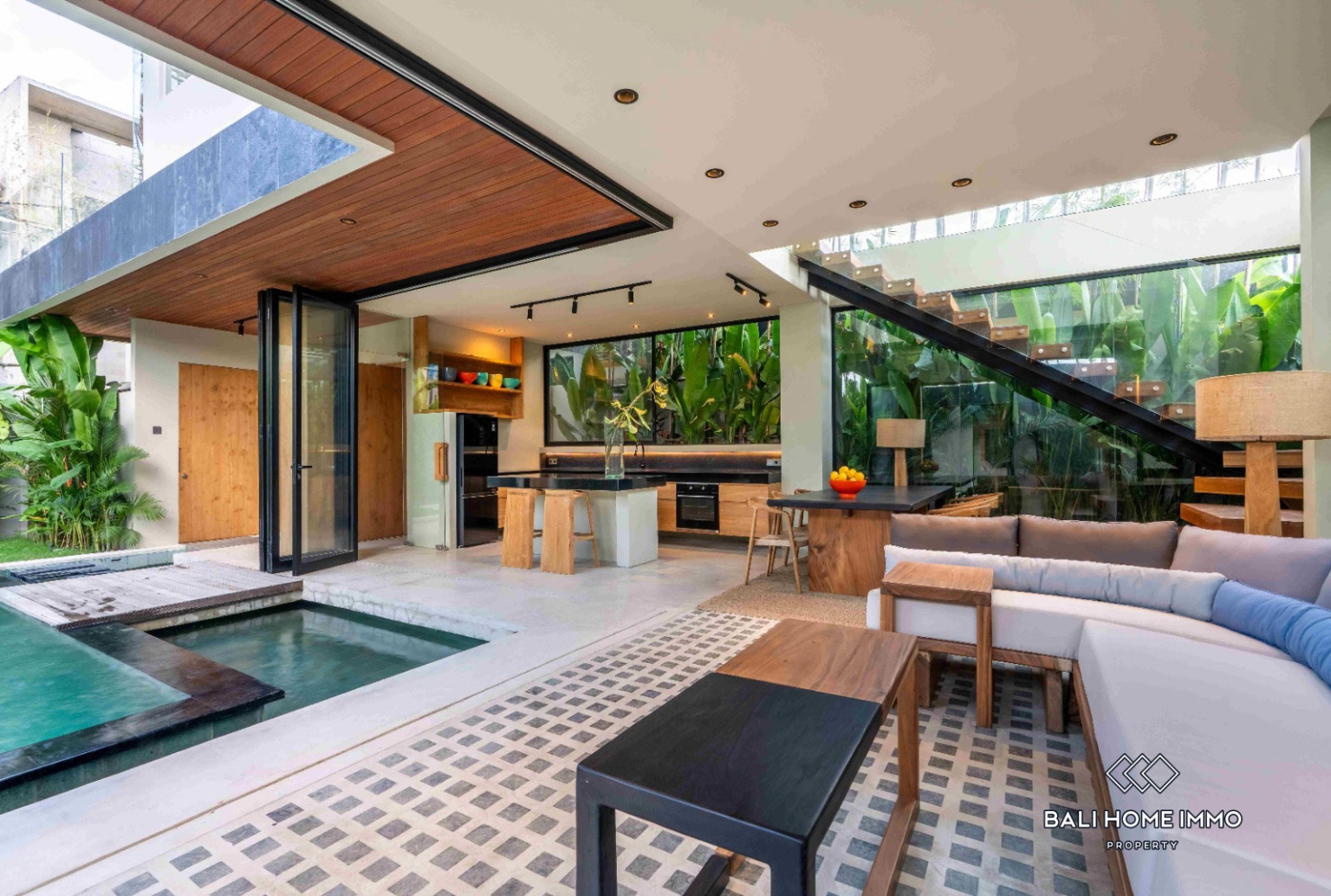 Modern 3 bedroom villa for rent in Bali Seseh beach side view 3