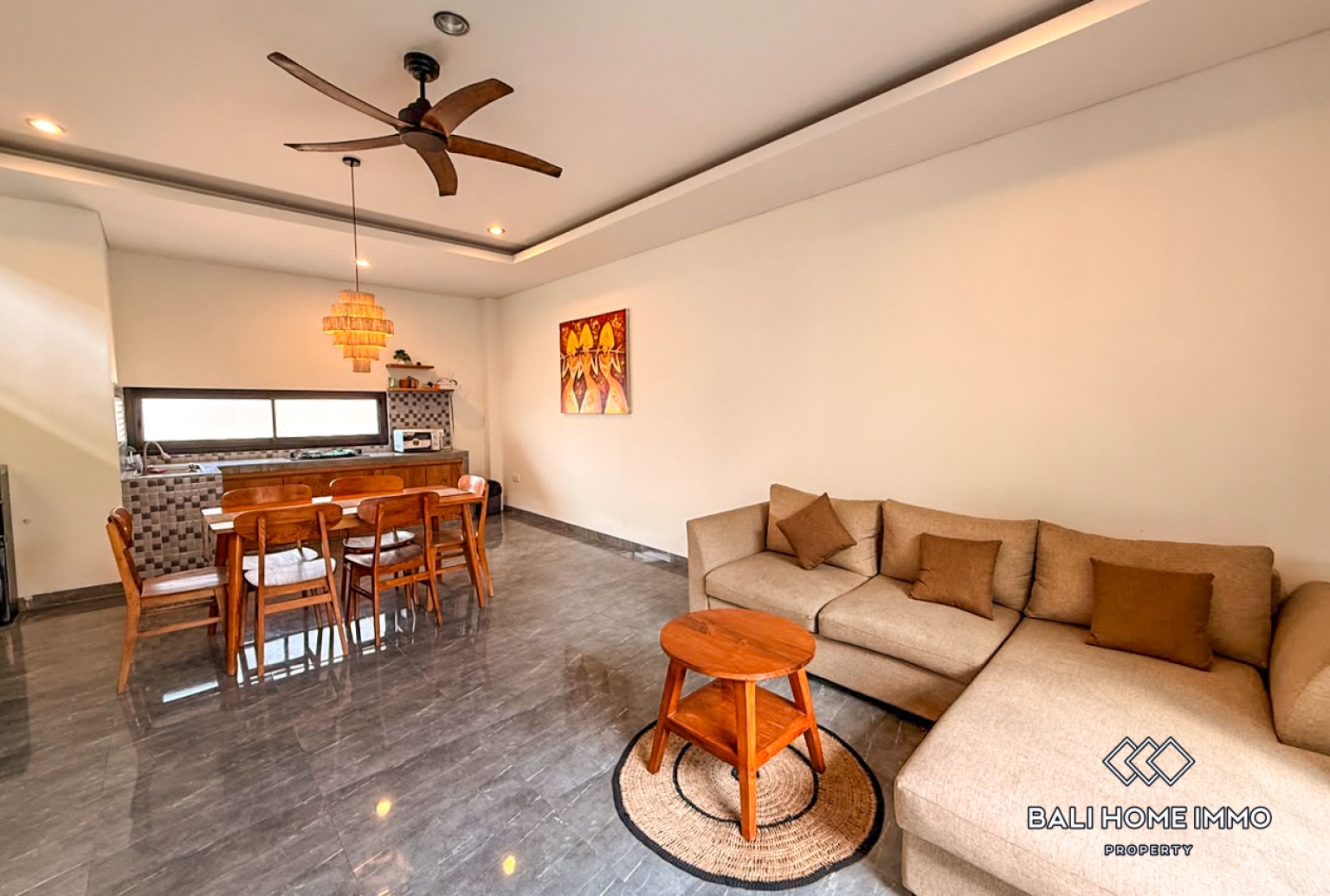 Brand New 3 Bedroom Villa For Rent in Canggu Residential Side view 2