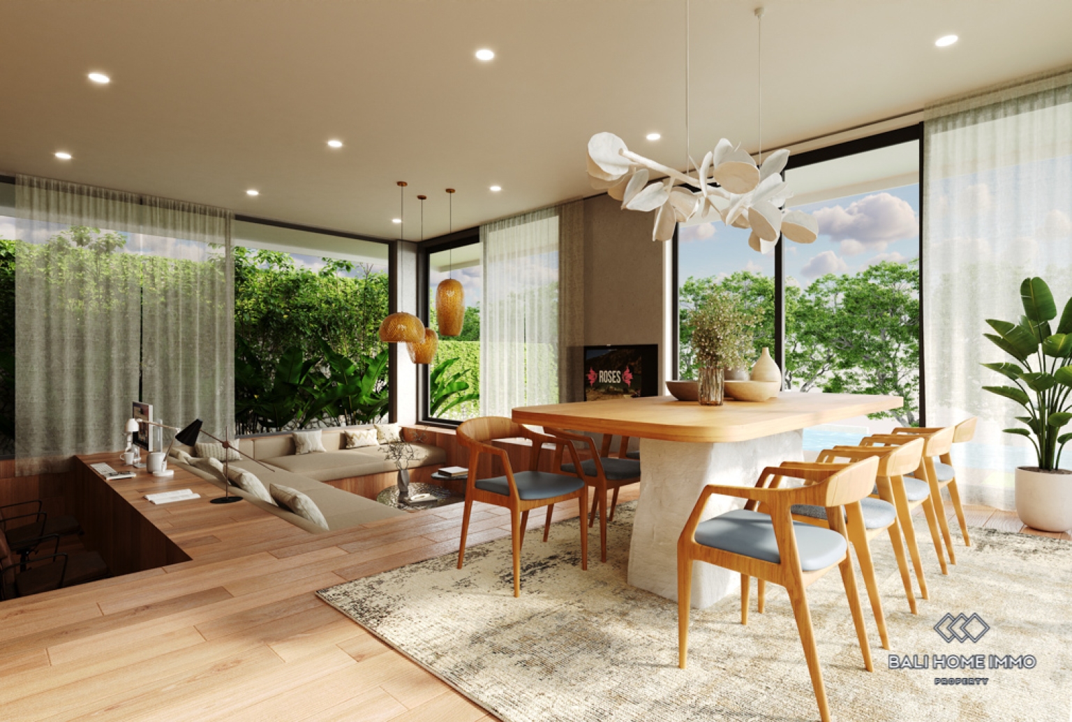 Brand New Stunning 5 Bedroom Villa for Sale Leasehold in Bali Pererenan North Side view 3