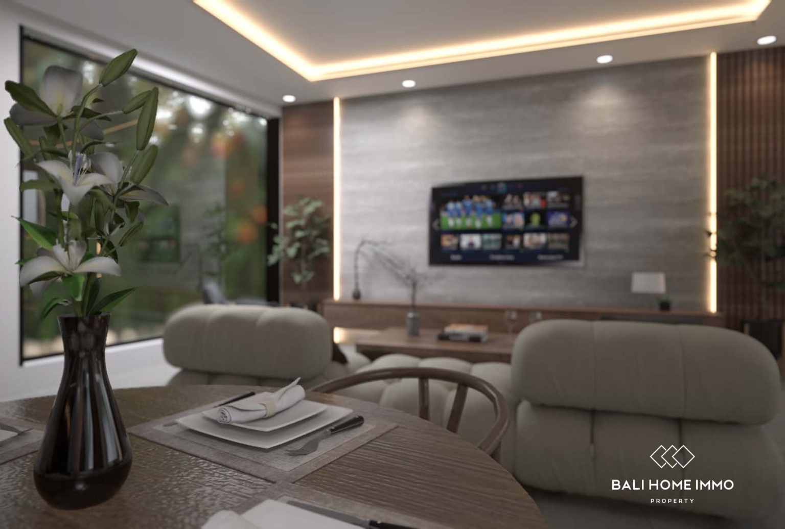 Villa élégante de 3 chambres sur plan à vendre en bail emphytéotique à Tumbak Bayuh, Bali view 5