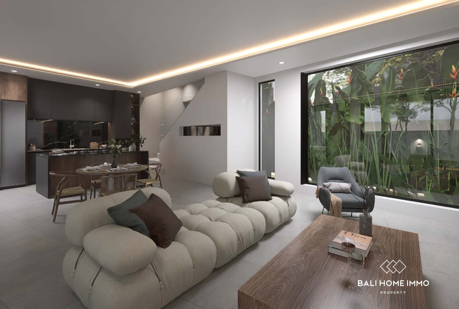 Villa élégante de 3 chambres sur plan à vendre en bail emphytéotique à Tumbak Bayuh, Bali view 3