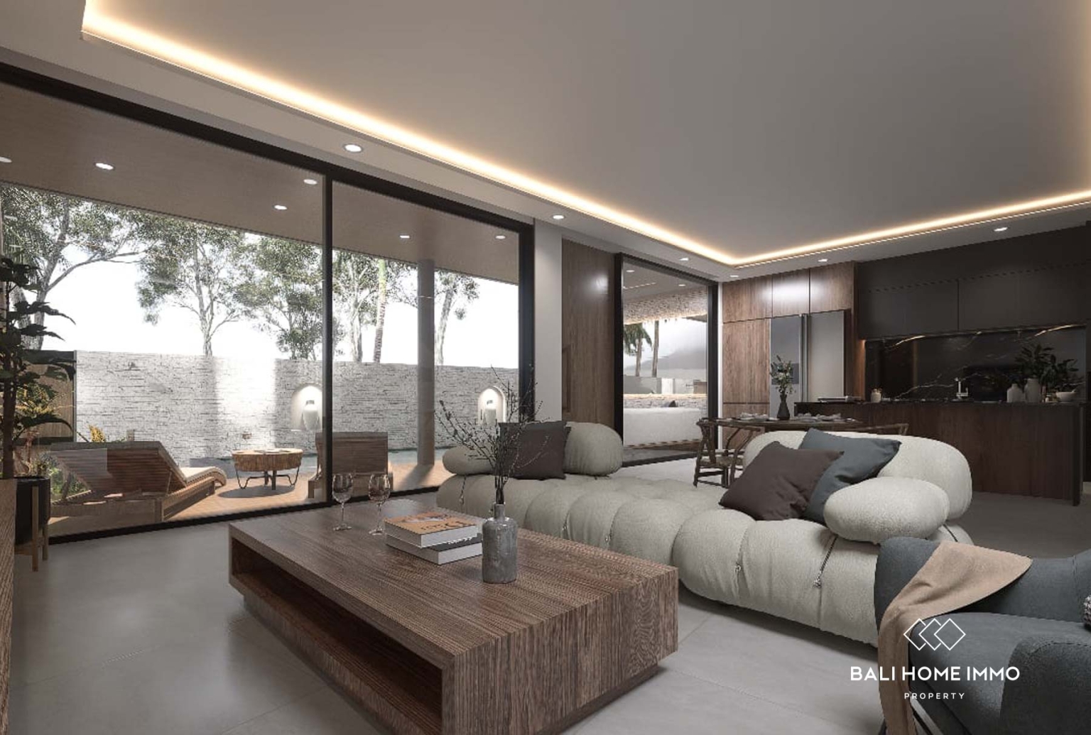 Villa élégante de 3 chambres sur plan à vendre en bail emphytéotique à Tumbak Bayuh, Bali view 2