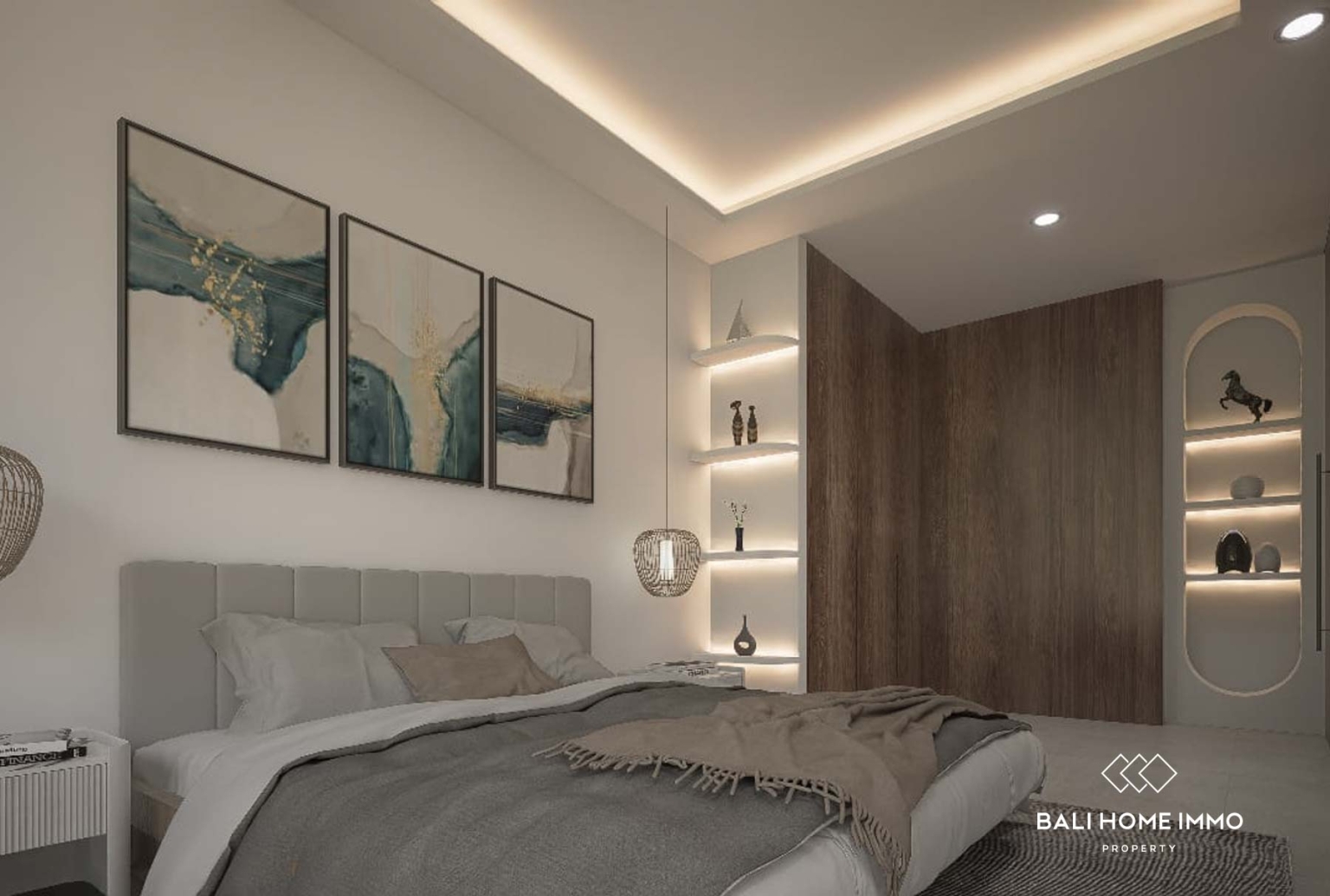 Villa élégante de 3 chambres sur plan à vendre en bail emphytéotique à Tumbak Bayuh, Bali view 13