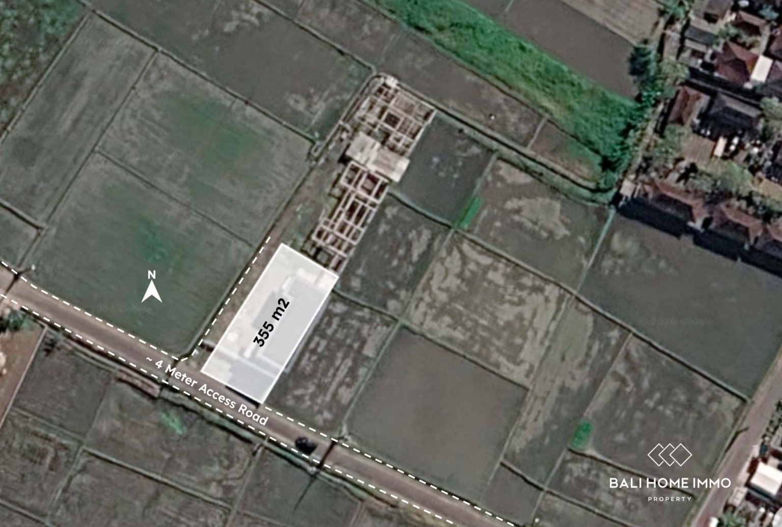 Tanah di tengah sawah, dijual dengan sistem sewa guna usaha di Kedungu, Bali. view 2