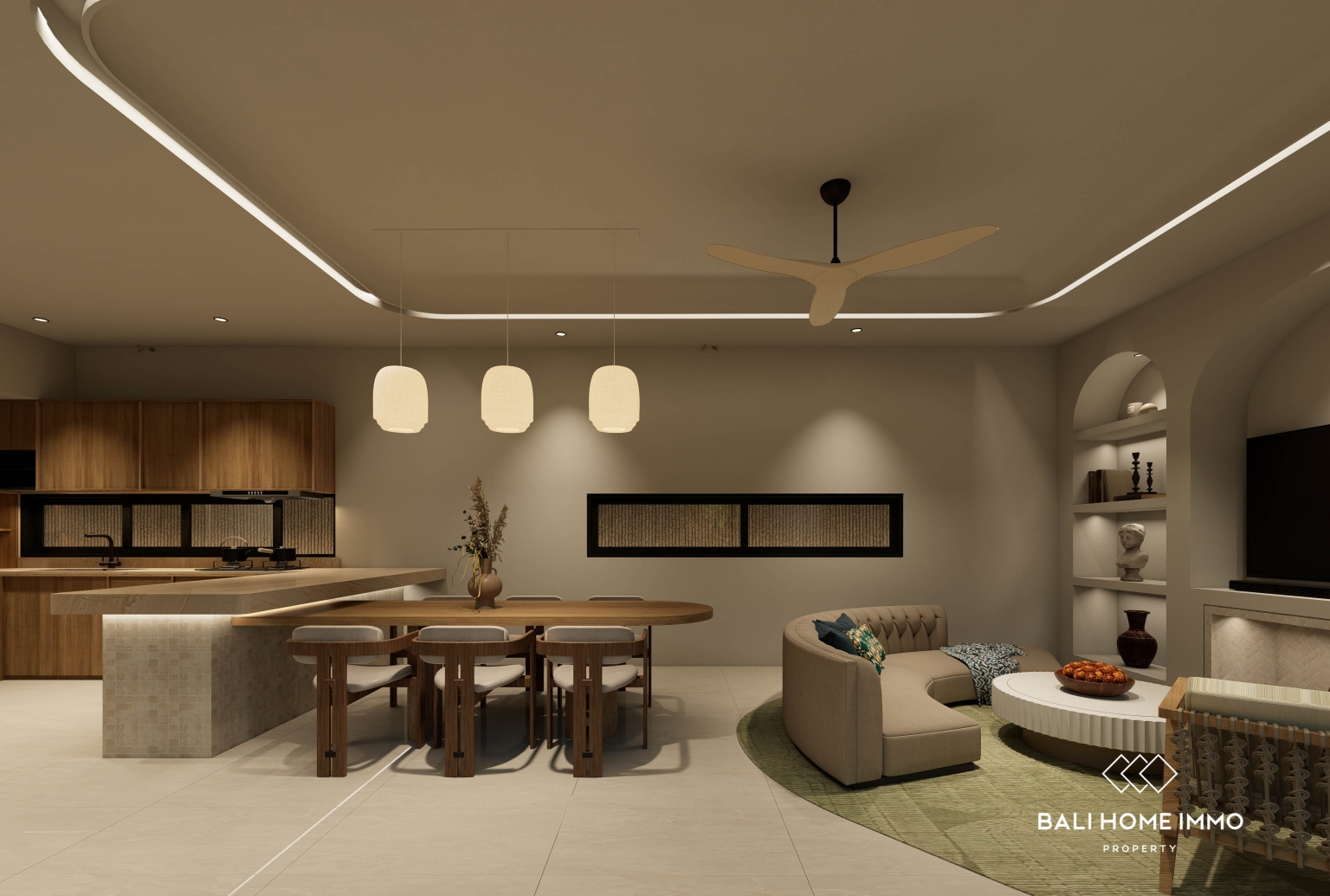Modern Tropical Off Plan Project 3 Bedroom Villa in Babakan with Panoramic Green Views view 3