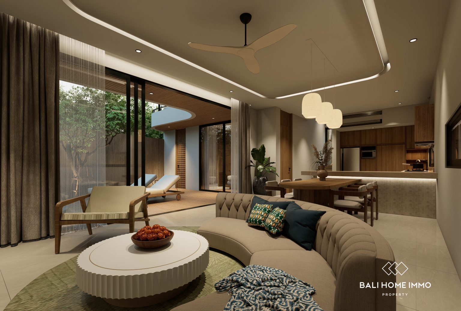 Modern Tropical Off Plan Project 3 Bedroom Villa in Babakan with Panoramic Green Views view 2