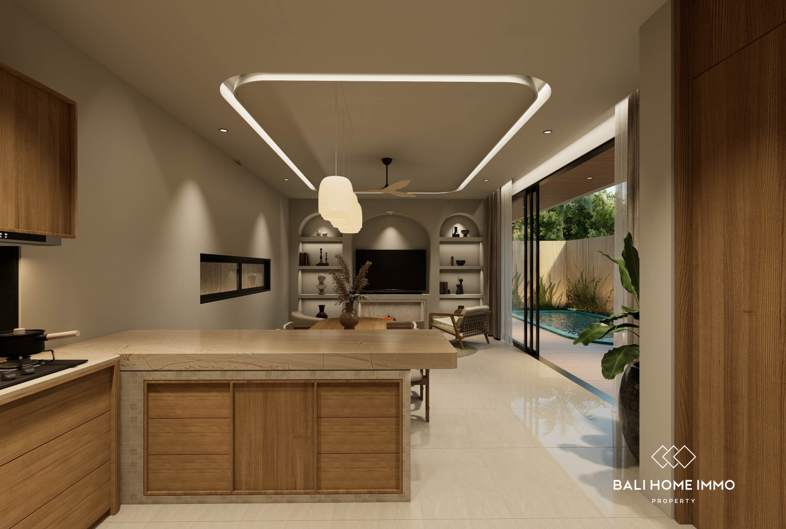 Modern Tropical Off Plan Project 3 Bedroom Villa in Babakan with Panoramic Green Views view 4