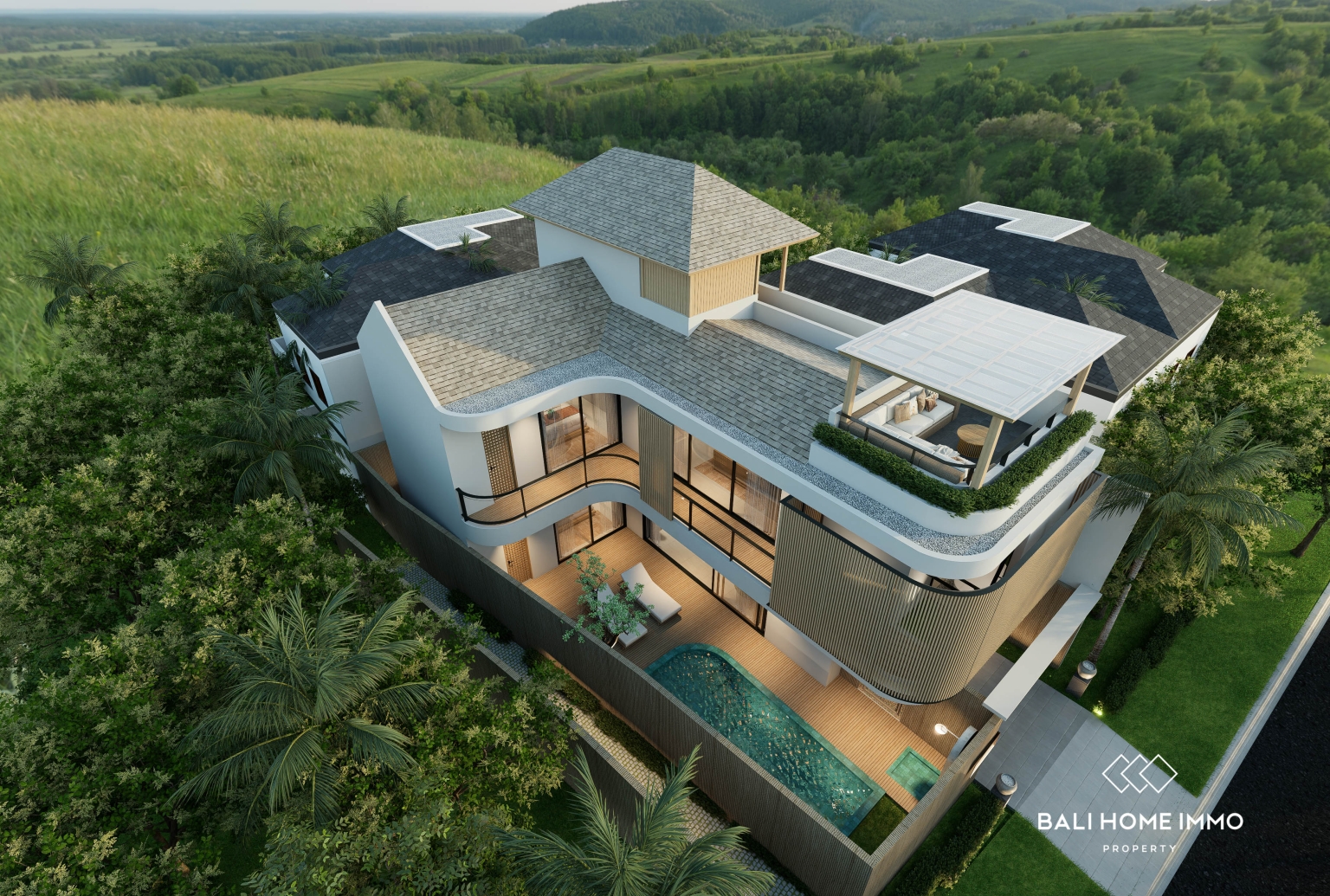 Modern Tropical Off Plan Project 3 Bedroom Villa in Babakan with Panoramic Green Views view 17