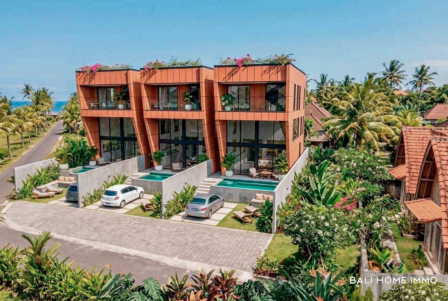 Ocean View Modern Tropical 3-Bedroom Villa for Sale Leasehold Near Balangan Beach view 3