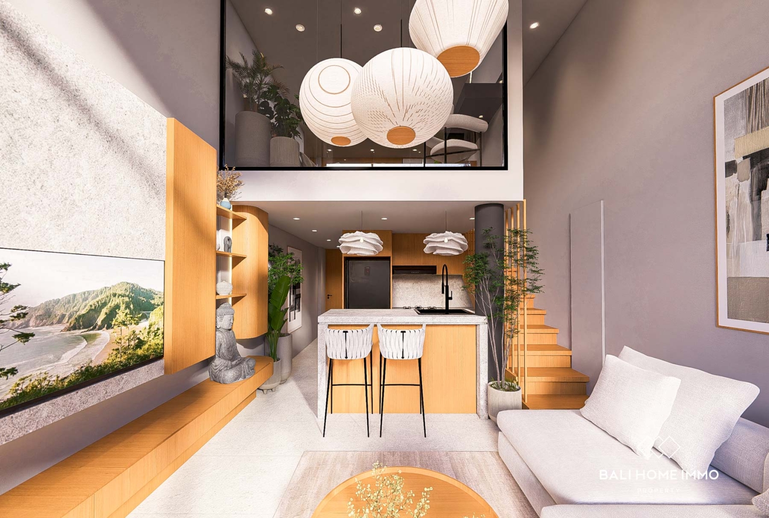 OFF PLAN 1 BEDROOM MEZZANINE LOFT FOR LEASEHOLD SALE in UMALAS BALI view 2