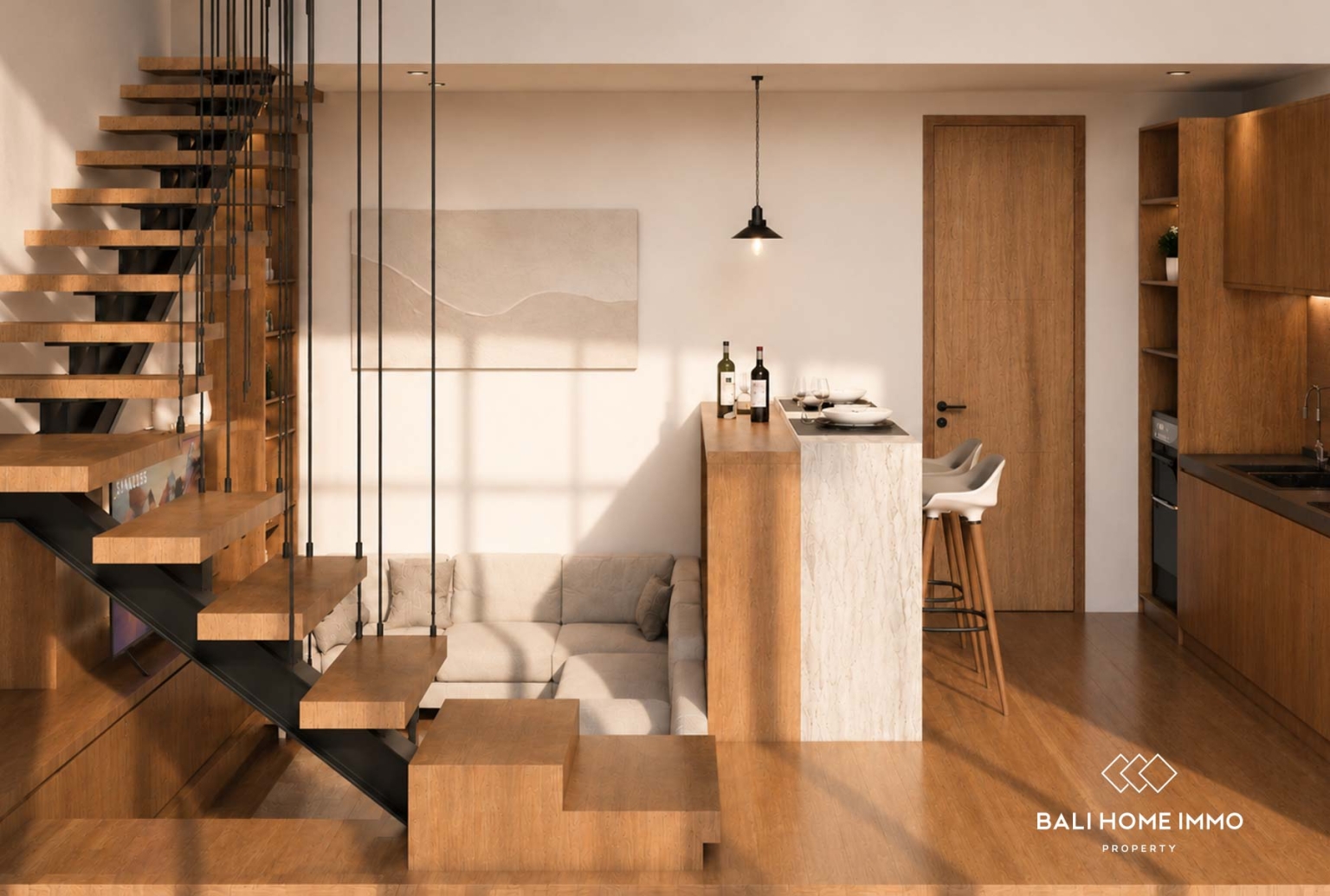 Apartemen loft mezzanine 1 kamar off-plan dijual di Kerobokan, Bali. view 6