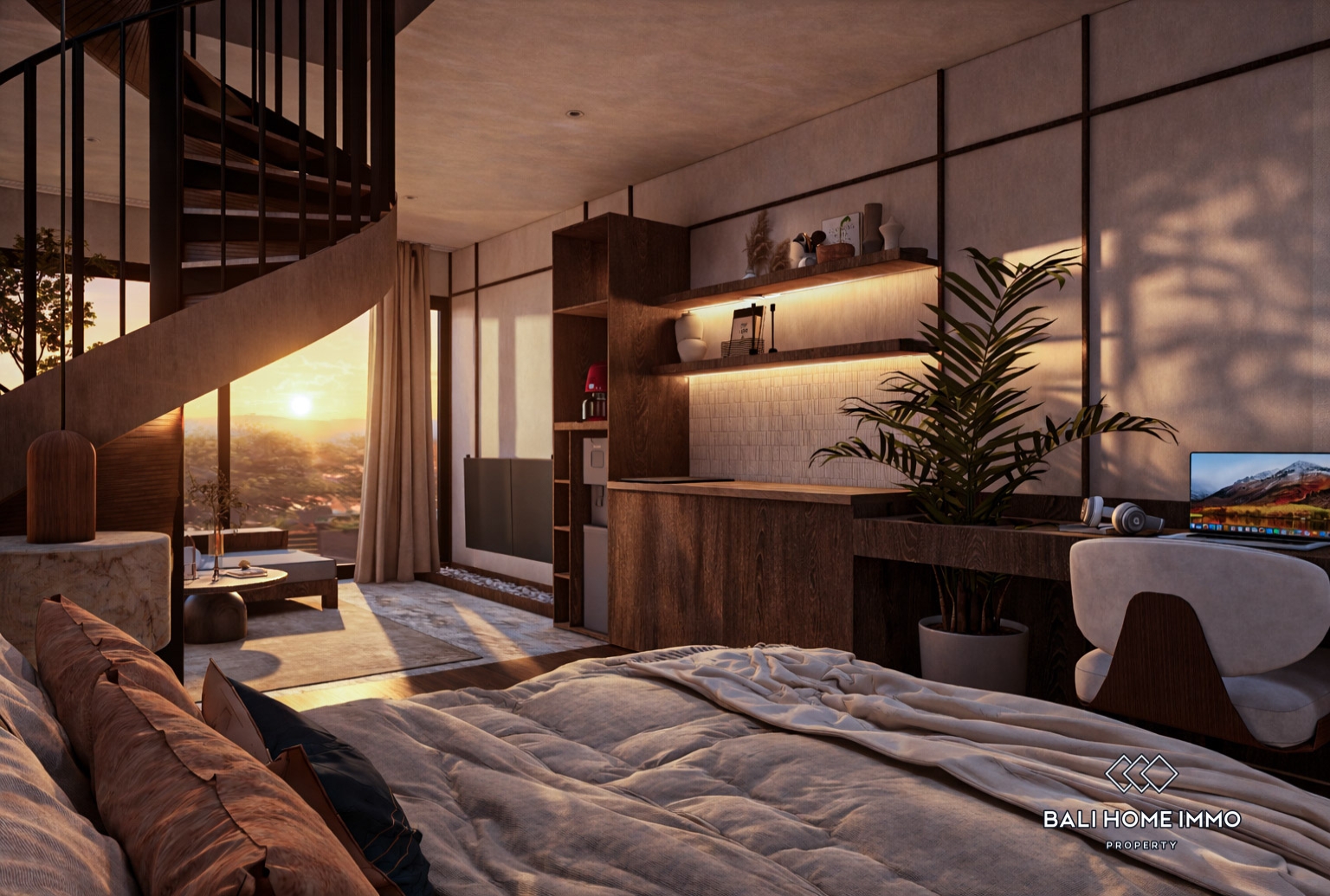Penthouse 1 chambre sur plan à vendre en bail à Bali Canggu Batu Bolong Echo beach view 5