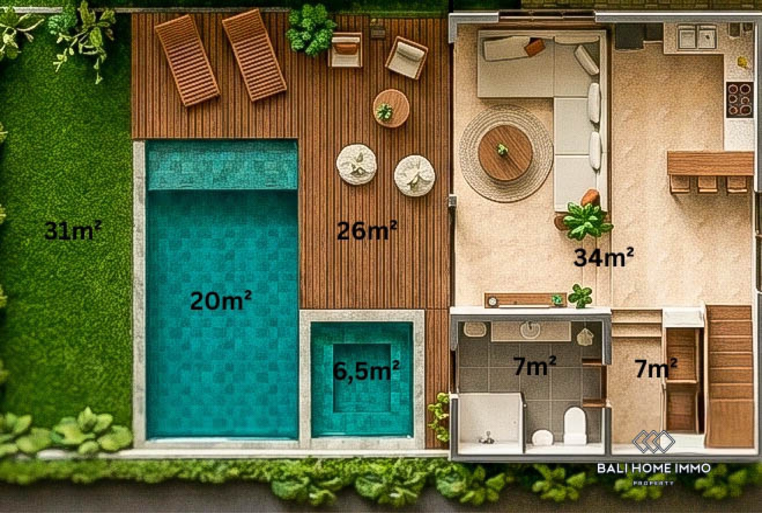 Villa 1 Kamar Off-plan berpemandangan Hutan Dijual di Sayan Ubud view 12
