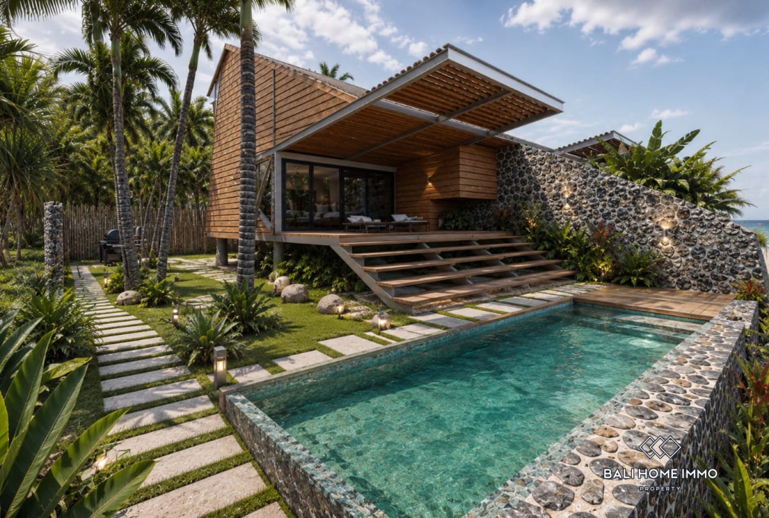 Off-plan 2 Bedroom Beach Front Green Design Villas for Sale in Bali Nusa Penida view 2