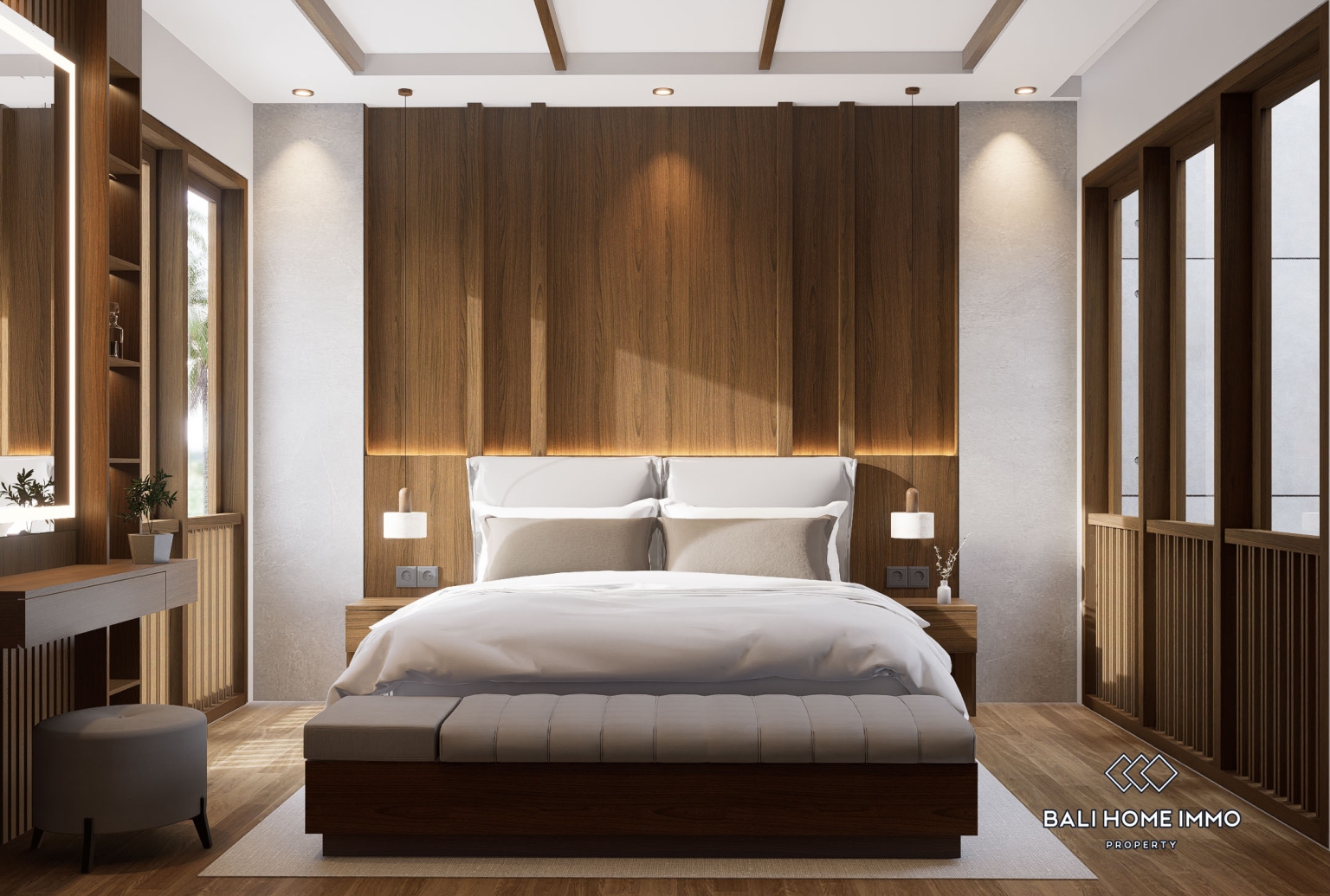 Villa modern 2 kamar off-plan dijual di Kedungu. view 17
