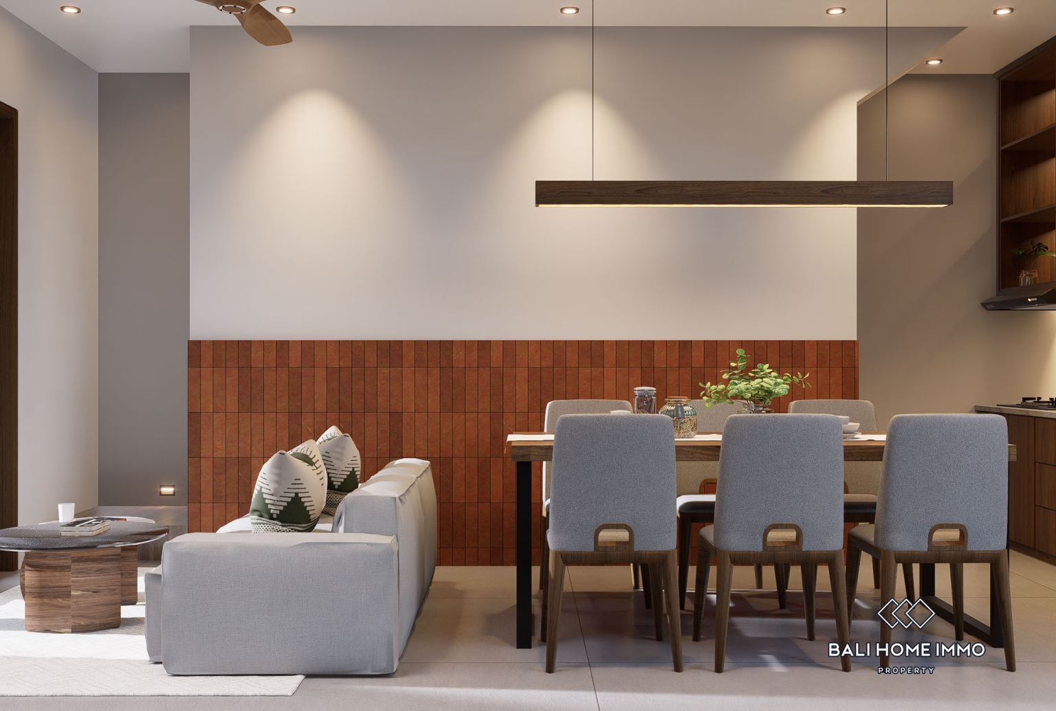 Villa modern 2 kamar off-plan dijual di Kedungu. view 6