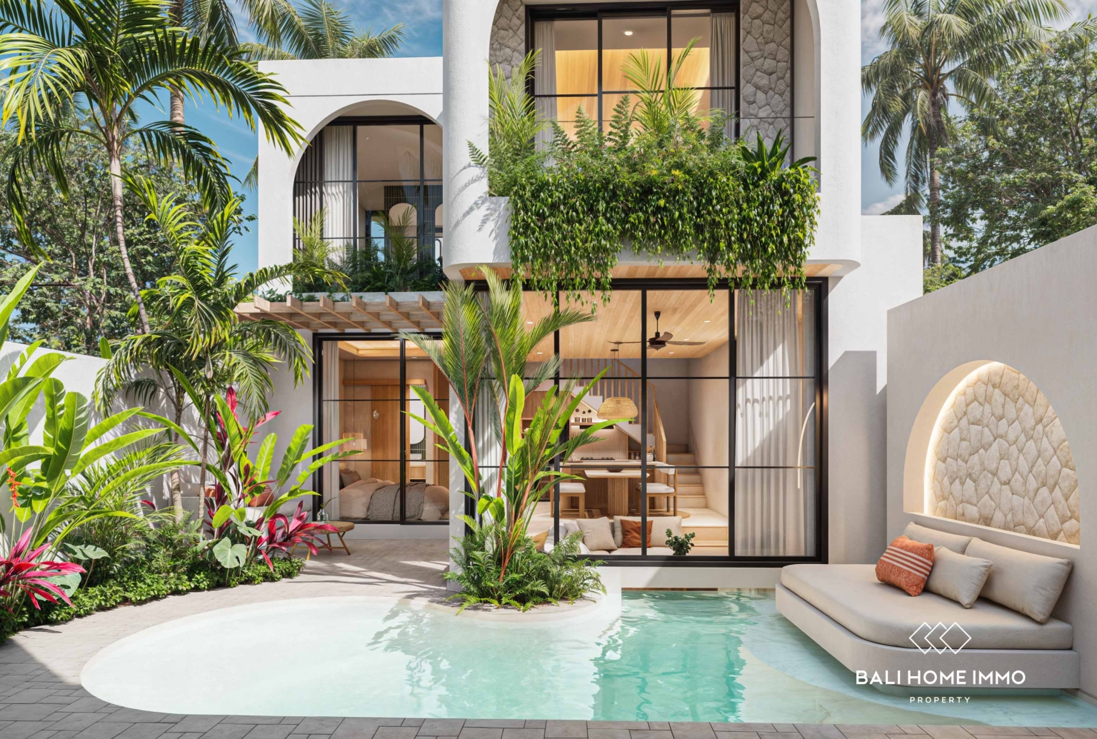 Villa moderne de 2 chambres sur plan à vendre en bail emphytéotique à ULUWATU PECATU view 3
