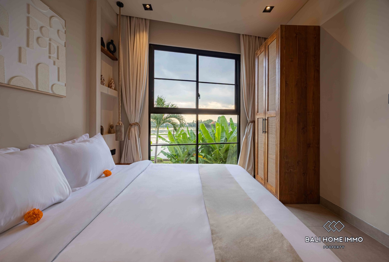 Villa modern 2 kamar off-plan berpemandangan sawah dijual di Kedungu. view 15
