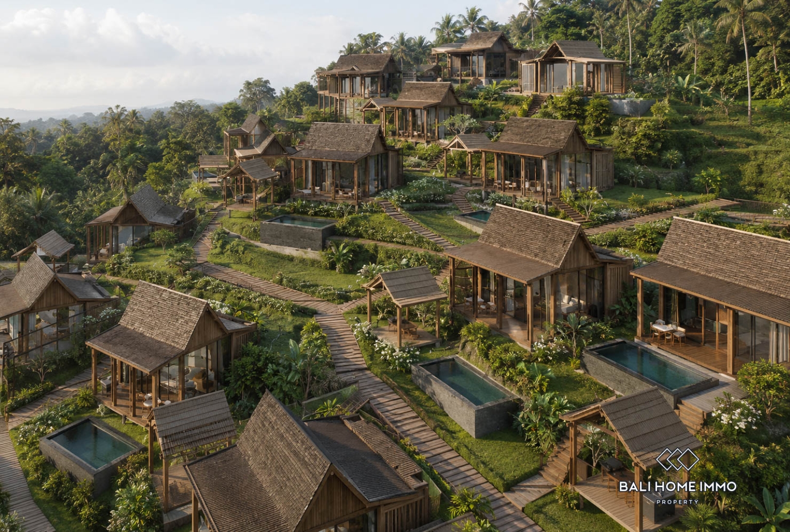 Villa de 2 chambres sur plan à vendre à Ubud view 14