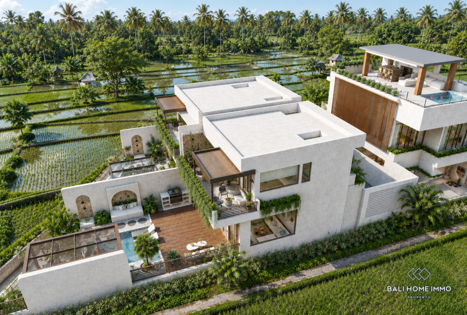 Off-plan 2 Bedroom Villa for Sale Leasehold in Bali Cemagi Seseh Residential Side view 21