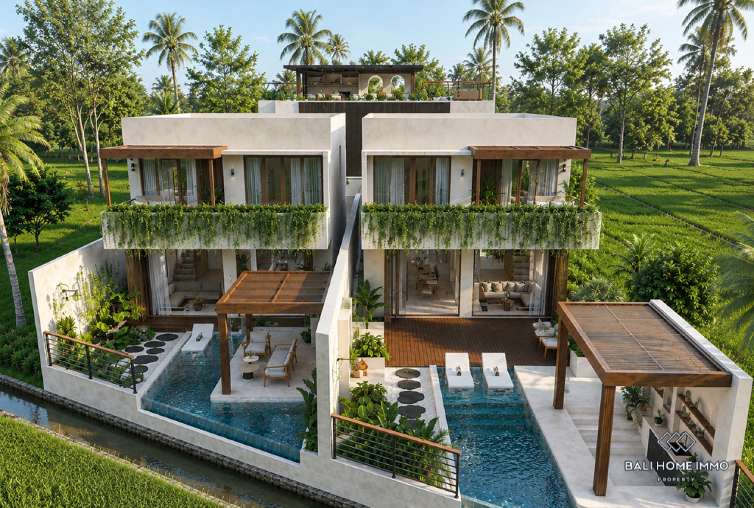 Off-plan 2 Bedroom Villa for Sale Leasehold in Bali Cemagi Seseh Residential Side view 22