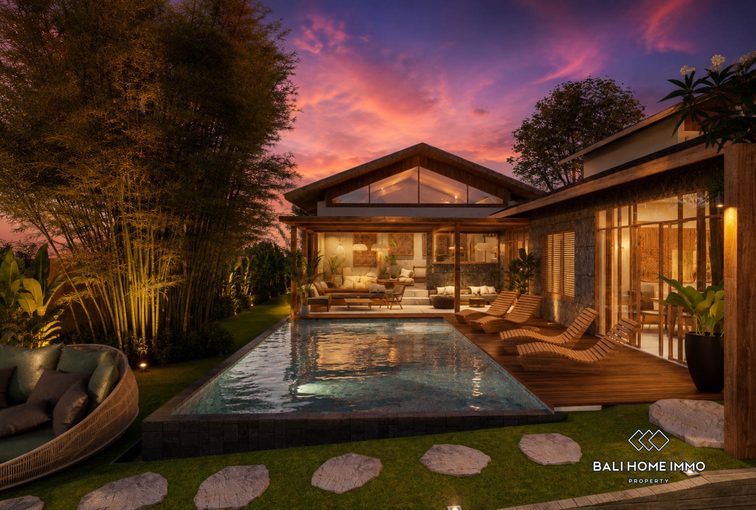 Villa 2 Kamar Off-plan berpemandangan Hutan Dijual di Sayan Ubud view 12