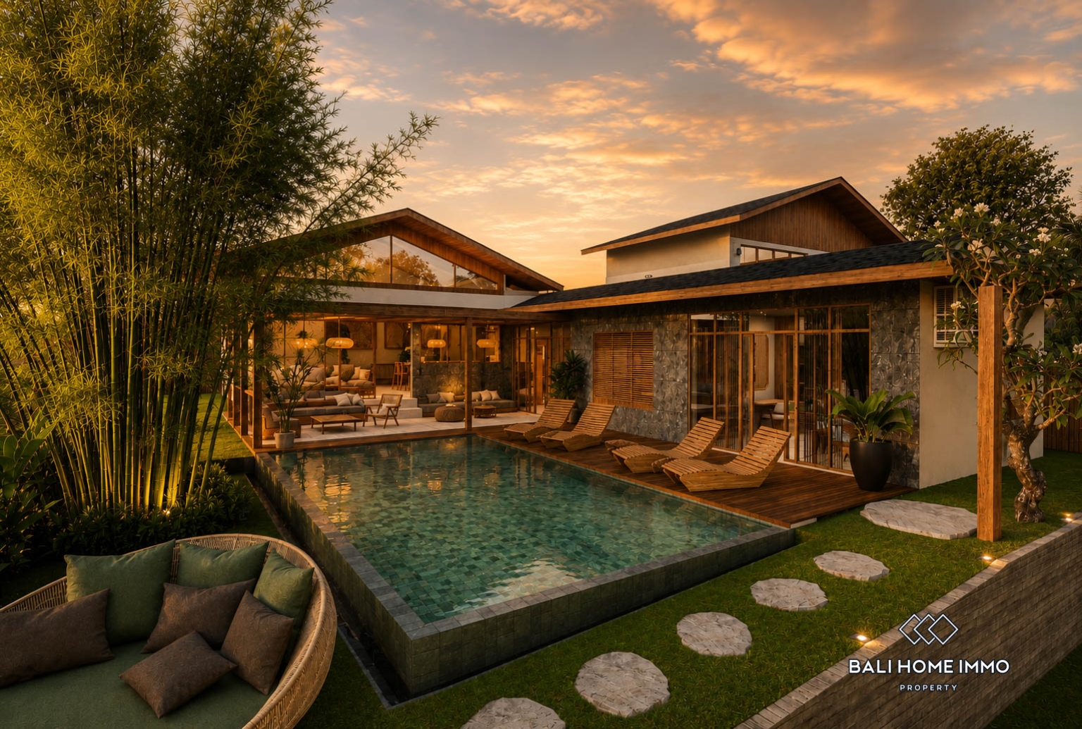 Villa 2 Kamar Off-plan berpemandangan Hutan Dijual di Sayan Ubud view 10