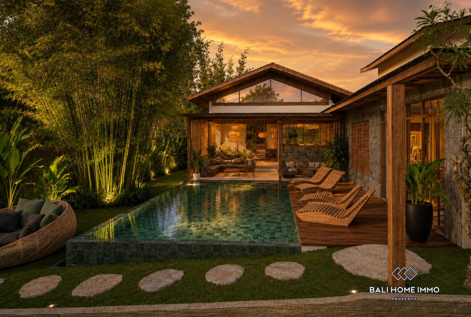 Villa 2 Kamar Off-plan berpemandangan Hutan Dijual di Sayan Ubud view 9