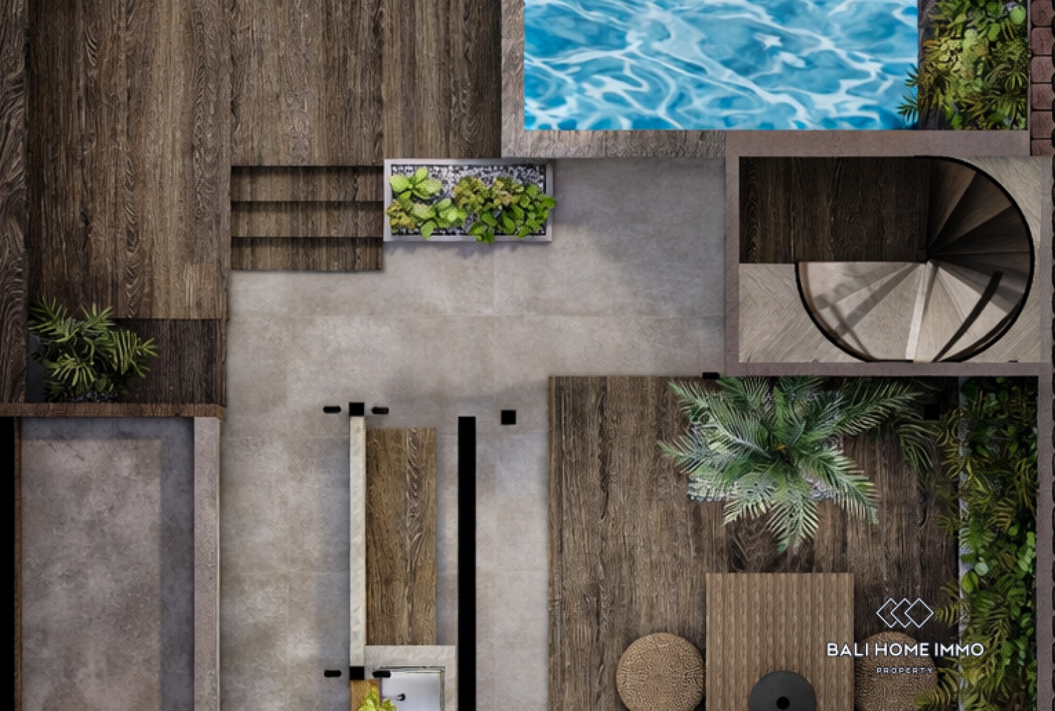 Penthouse sur plan de 2 chambres à vendre à bail à Bali Canggu Batu Bolong Echo beach view 9