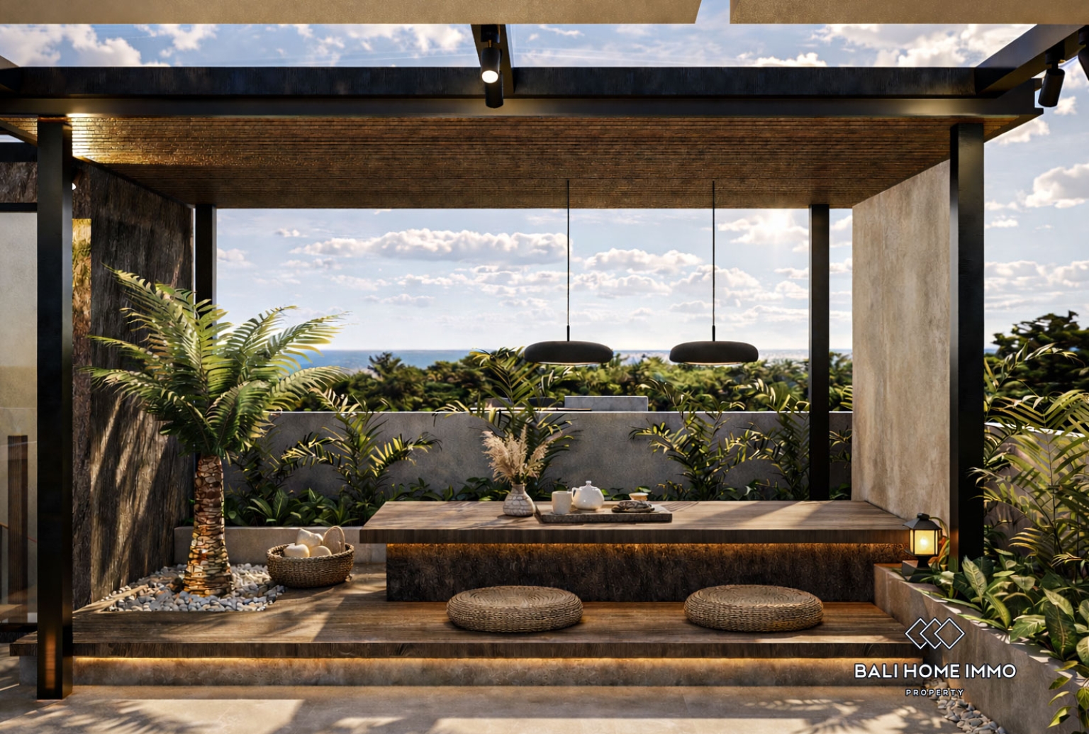 Penthouse sur plan de 2 chambres à vendre à bail à Bali Canggu Batu Bolong Echo beach view 6