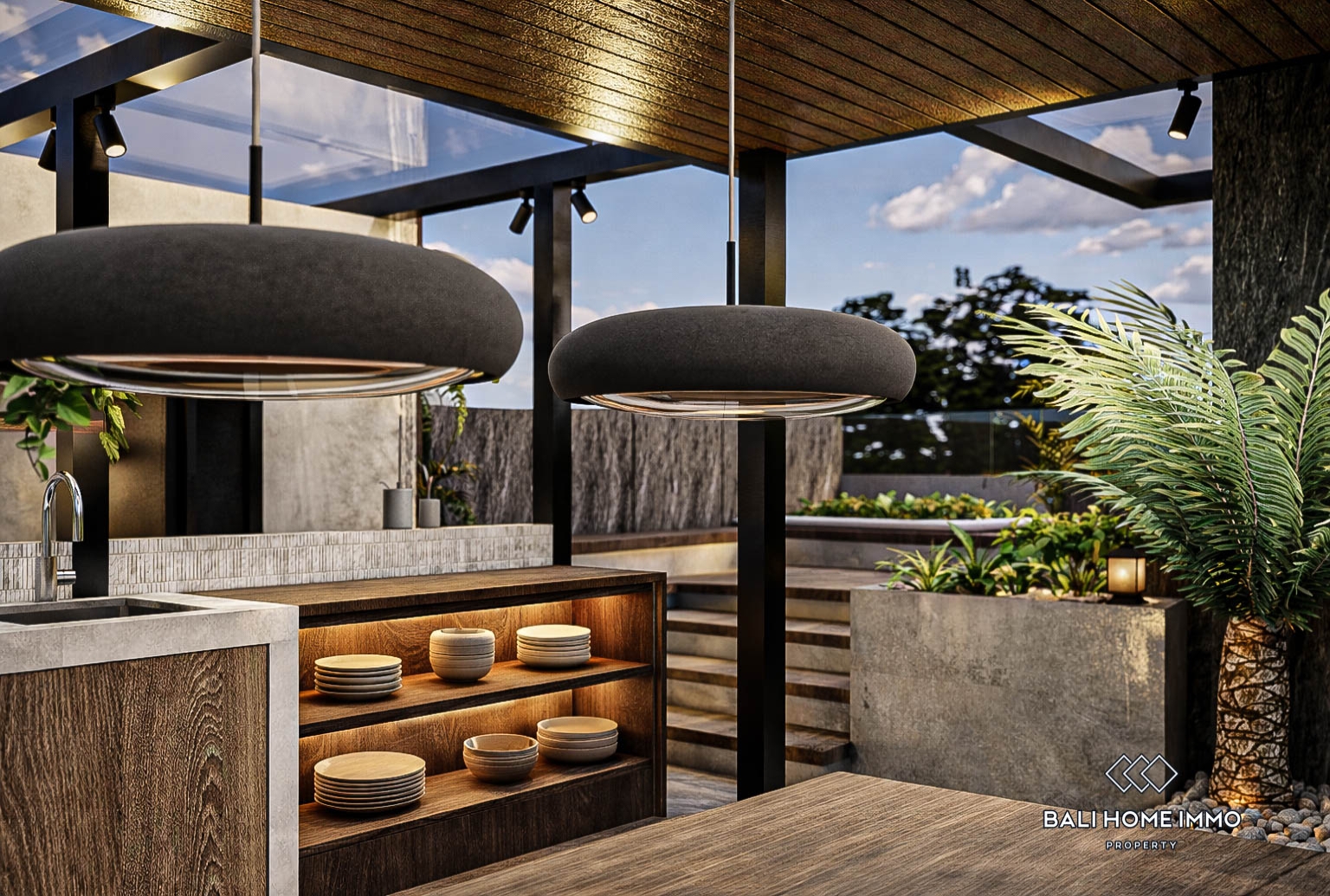 Penthouse sur plan de 2 chambres à vendre à bail à Bali Canggu Batu Bolong Echo beach view 8