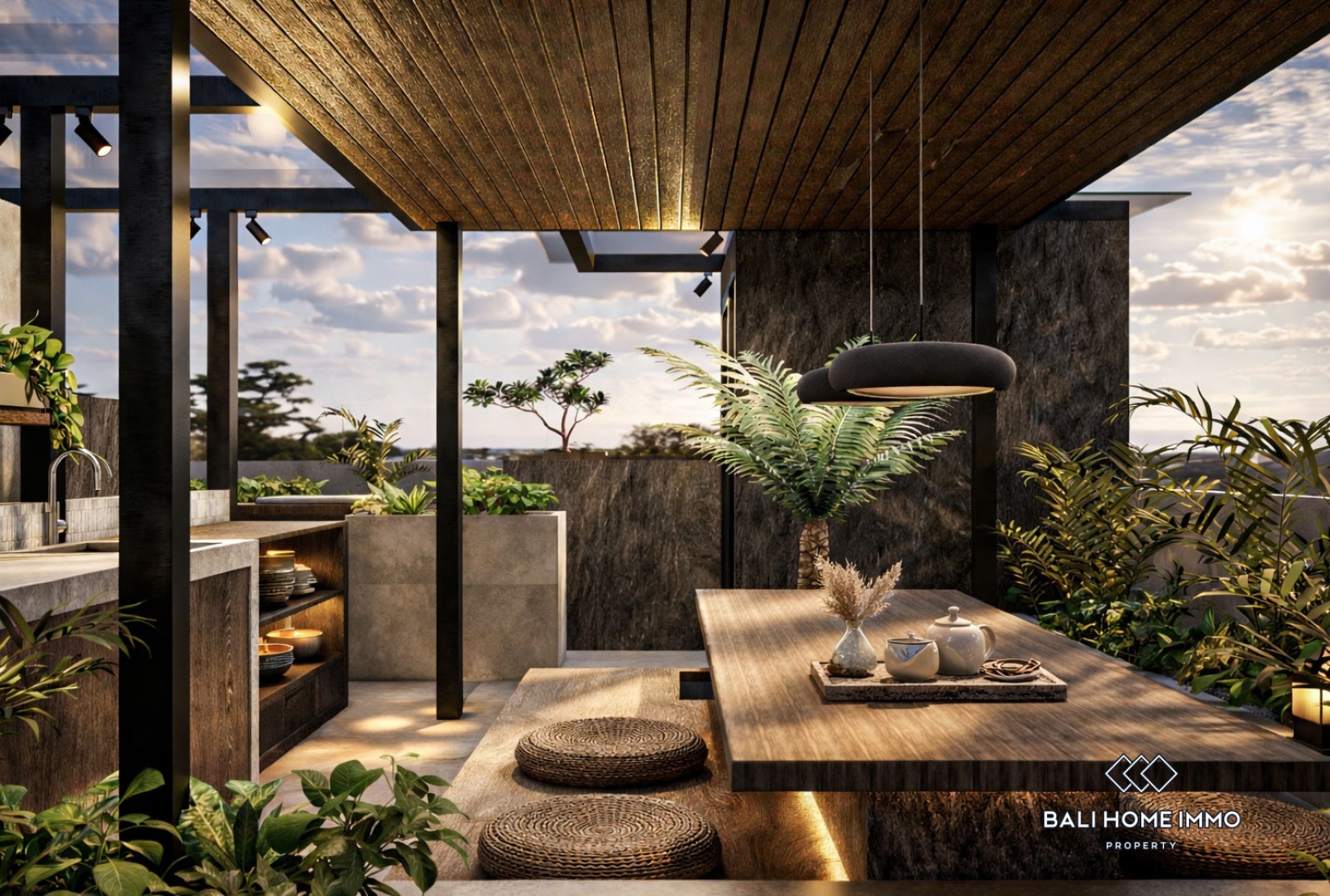 Penthouse sur plan de 2 chambres à vendre à bail à Bali Canggu Batu Bolong Echo beach view 7