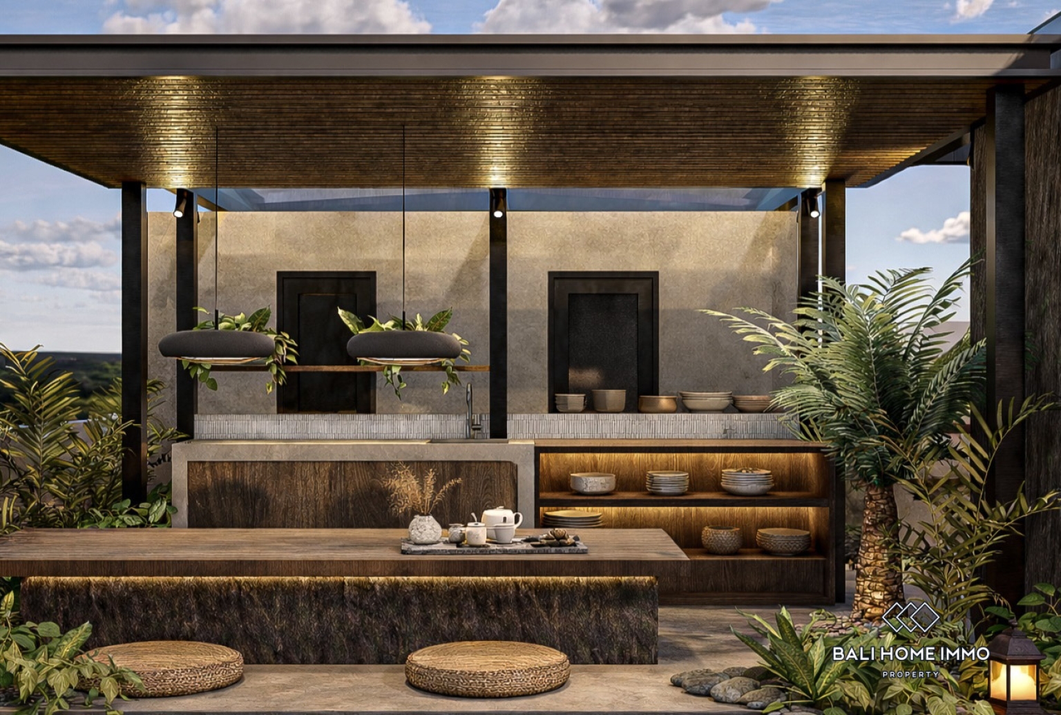 Penthouse sur plan de 2 chambres à vendre à bail à Bali Canggu Batu Bolong Echo beach view 5