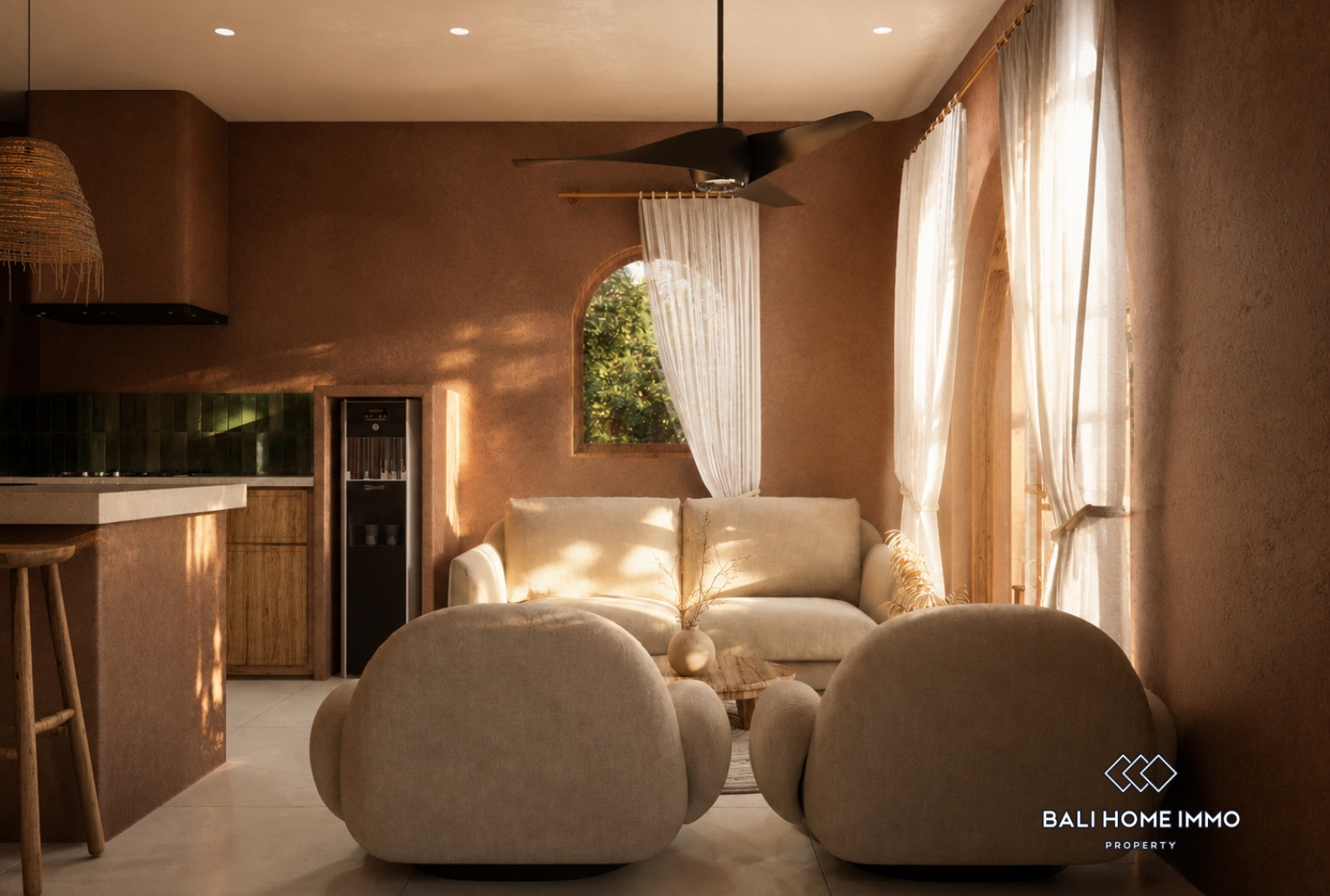 Villa moderne de 3 chambres en phase de construction, à vendre en droit de bail à Lombok view 4