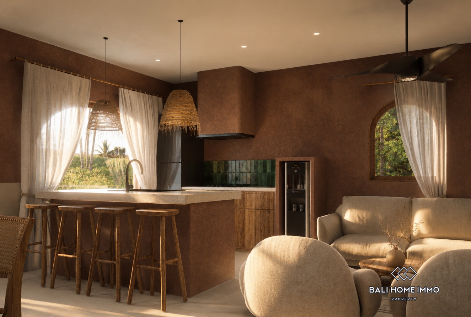 Villa moderne de 3 chambres en phase de construction, à vendre en droit de bail à Lombok view 6