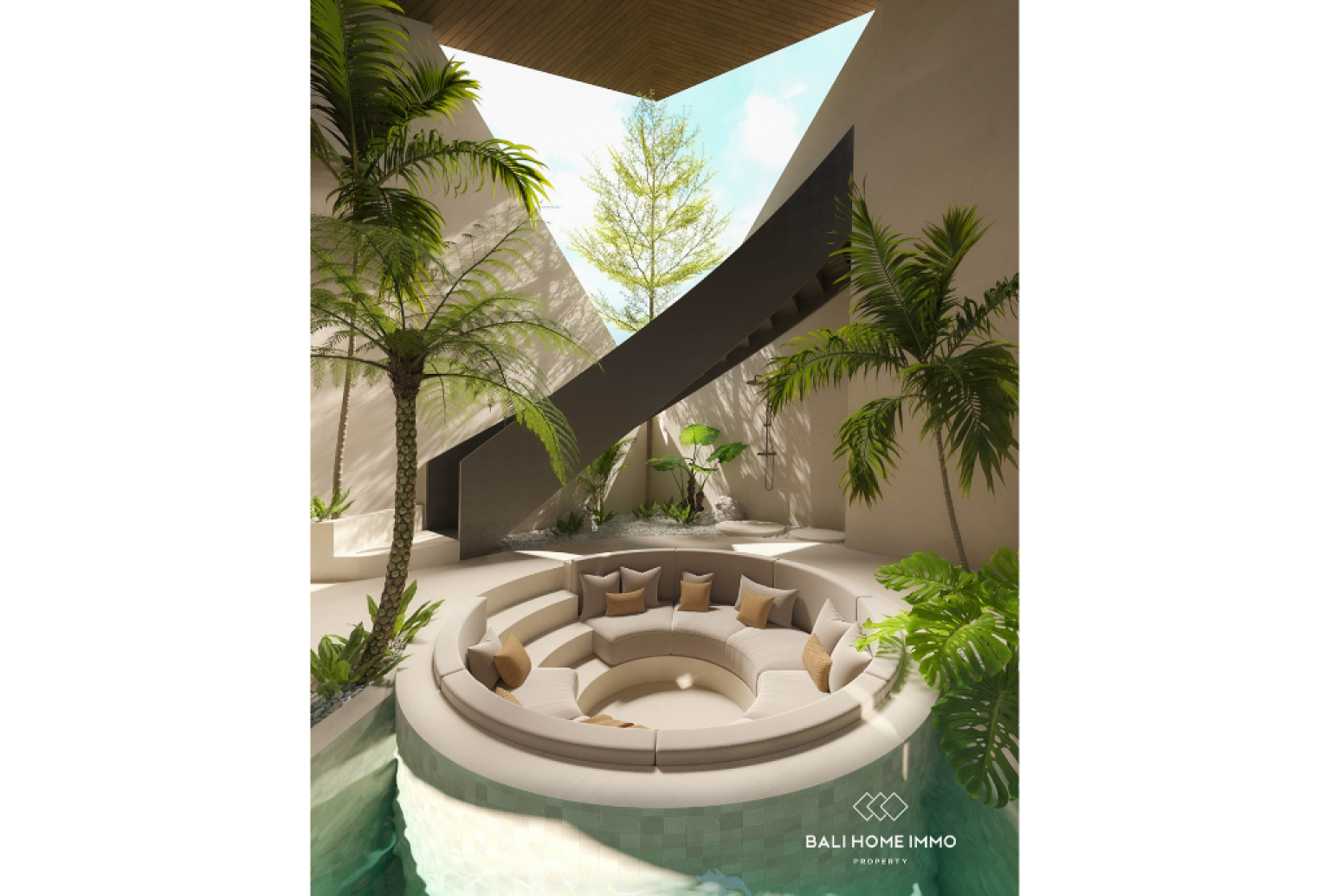Off-plan 3 Bedroom Tropical Villa for sale in Kerobokan with Sunken Living Area view 3
