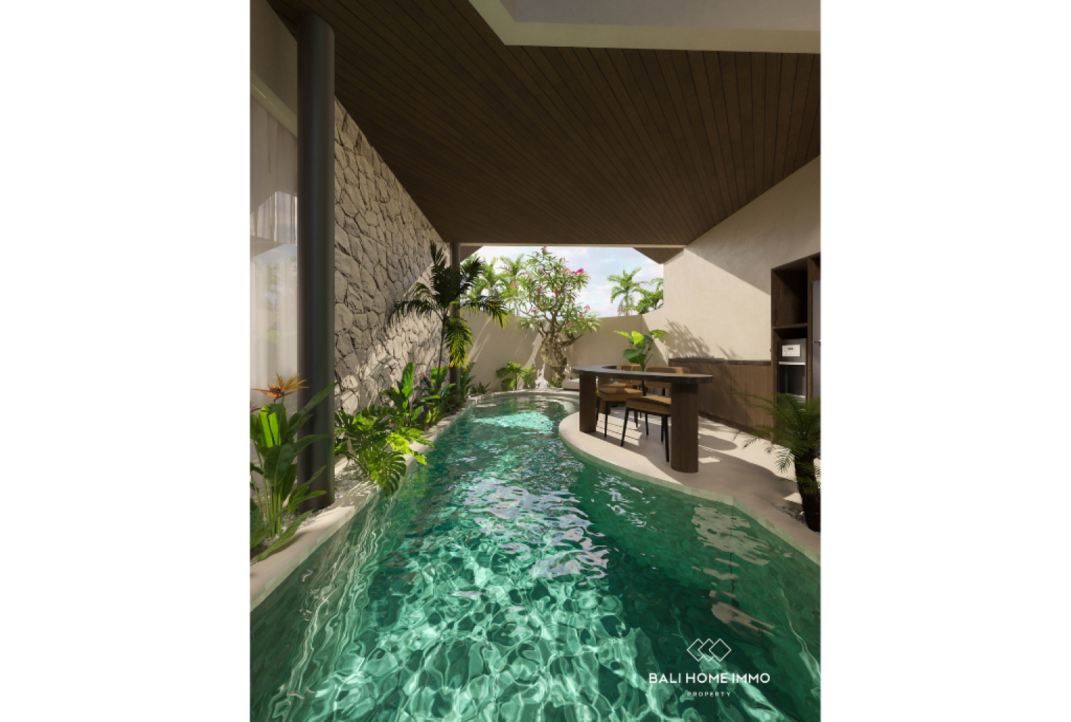 Off-plan 3 Bedroom Tropical Villa for sale in Kerobokan with Sunken Living Area view 19