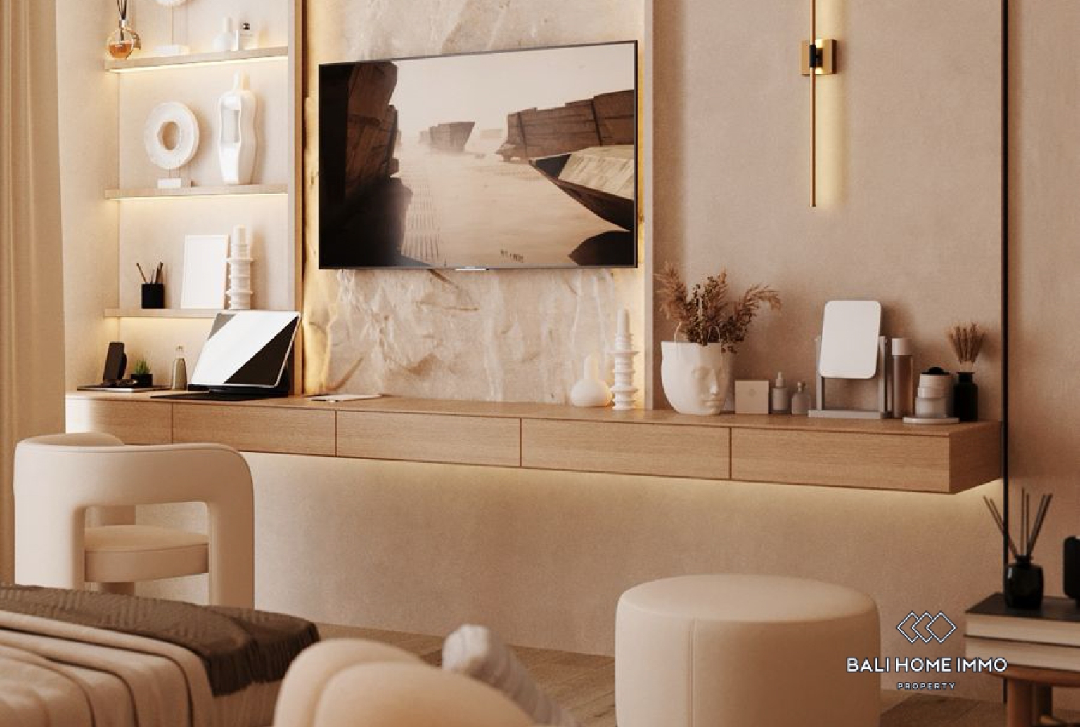Off-Plan 3 Bedroom villa for sale leasehold in Bali Seseh beach side view 12