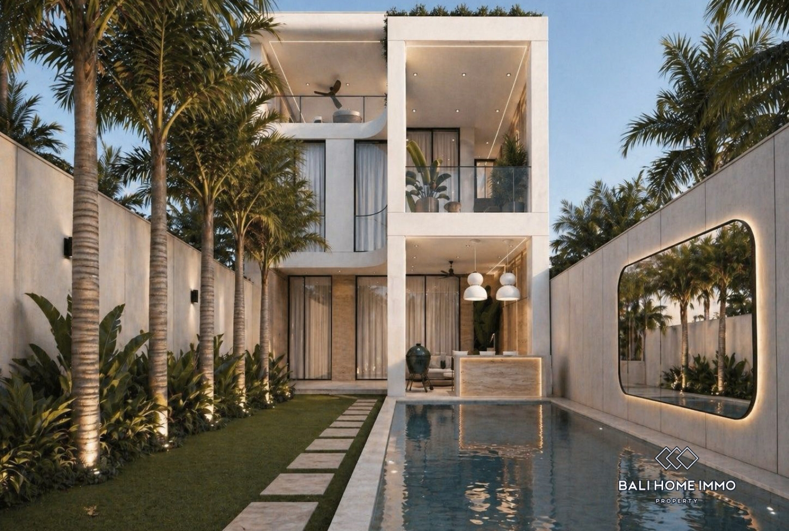 Off-Plan 3 Bedroom villa for sale leasehold in Bali Seseh beach side view 28