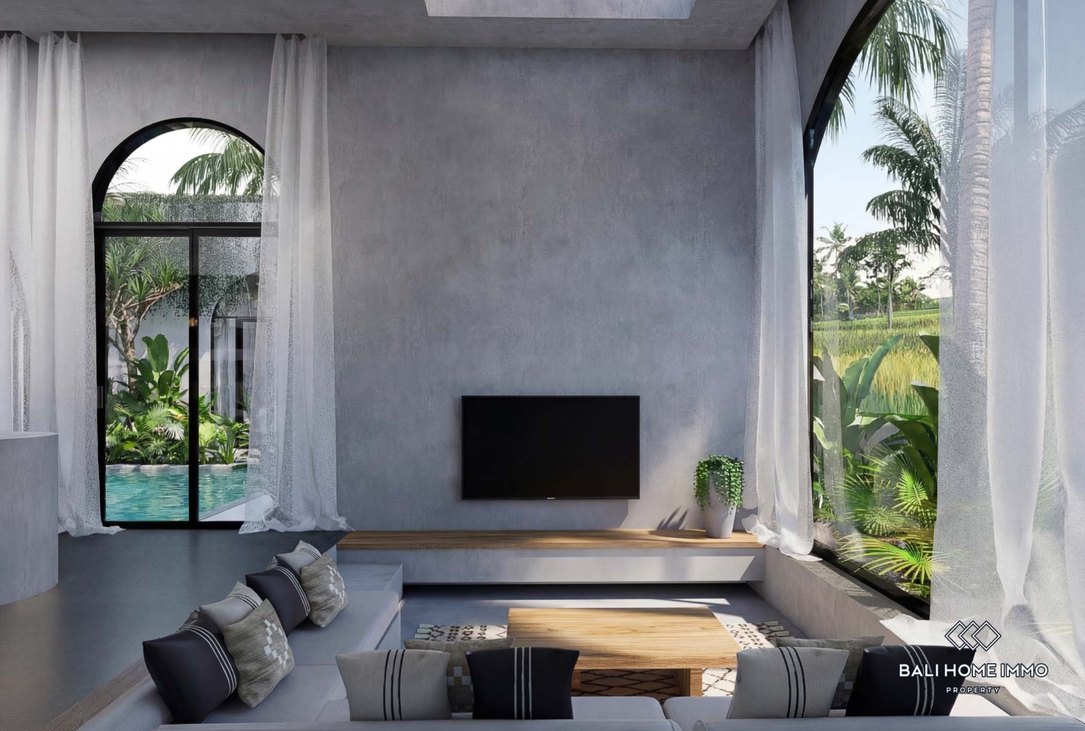 Off-plan 3 Bedrooms Luxury Tropical design villa for sale in Bali Munggu view 2