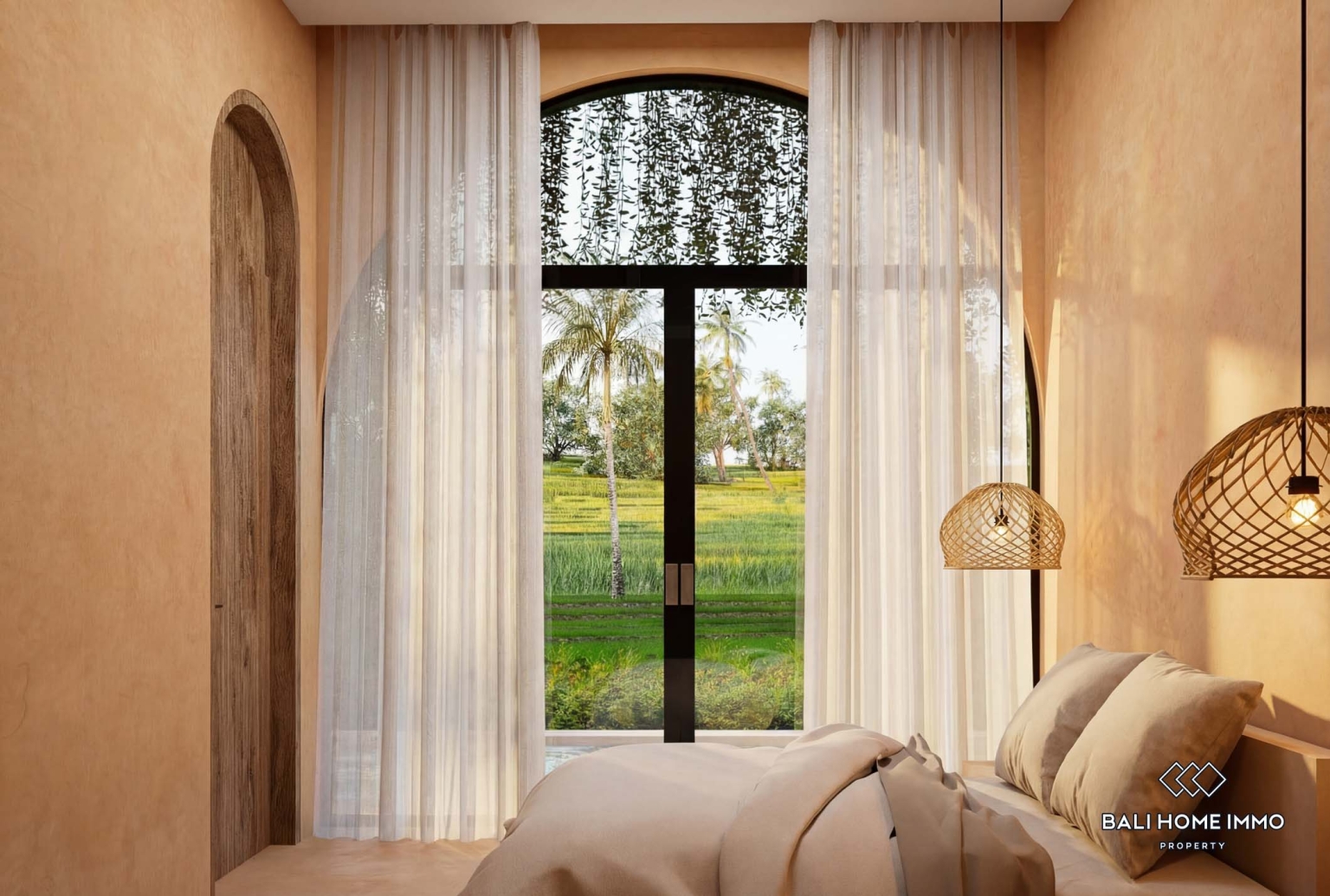 Villa bergaya Maroko 3 kamar off-plan untuk dijual dengan status hak sewa di Bali - Cepaka view 6