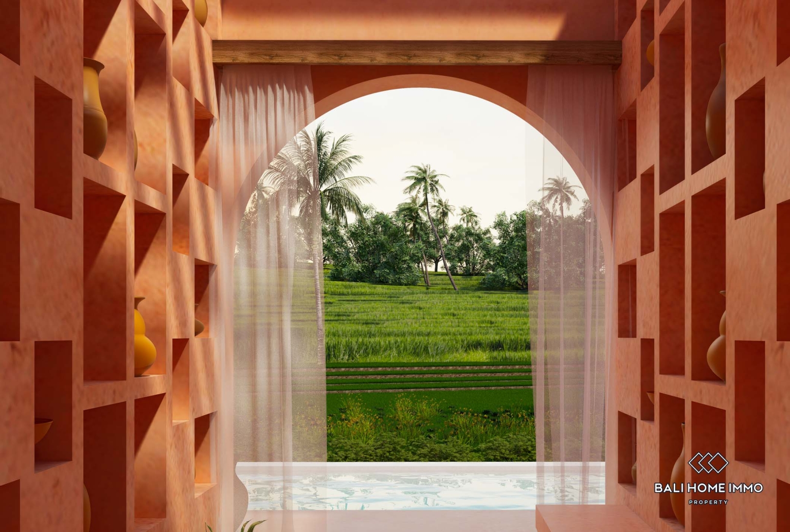 Villa bergaya Maroko 3 kamar off-plan untuk dijual dengan status hak sewa di Bali - Cepaka view 13