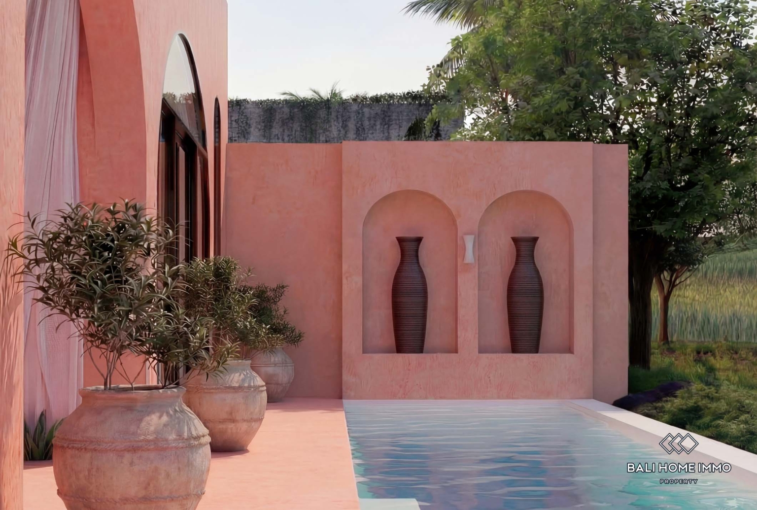Villa bergaya Maroko 3 kamar off-plan untuk dijual dengan status hak sewa di Bali - Cepaka view 15
