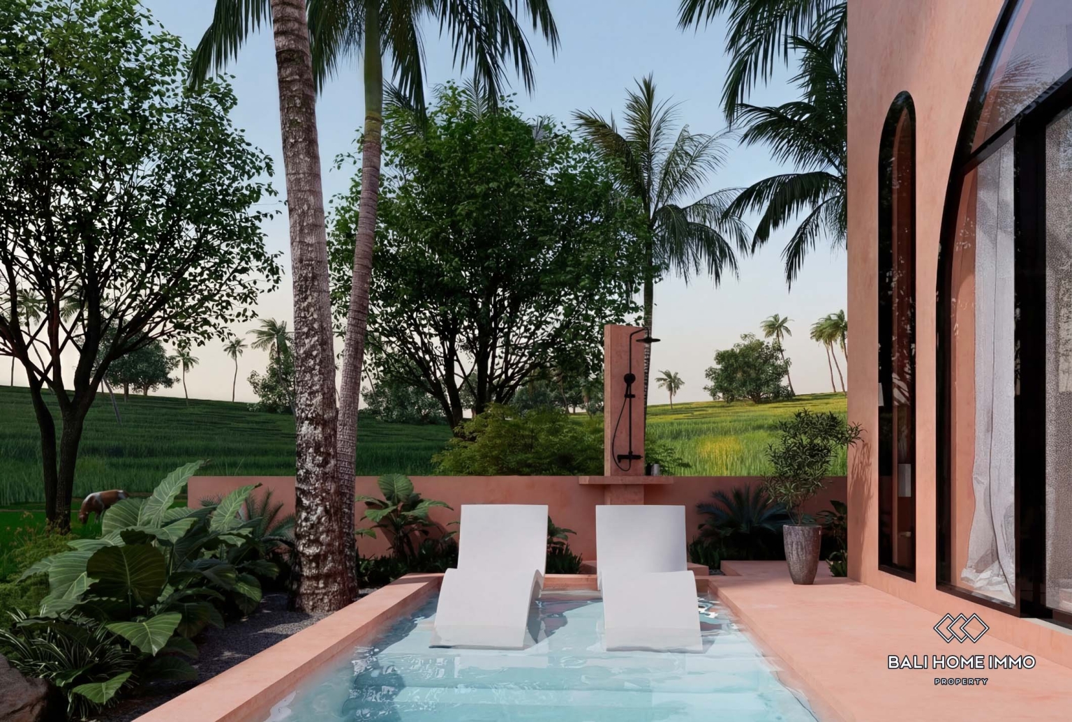 Villa bergaya Maroko 3 kamar off-plan untuk dijual dengan status hak sewa di Bali - Cepaka view 16